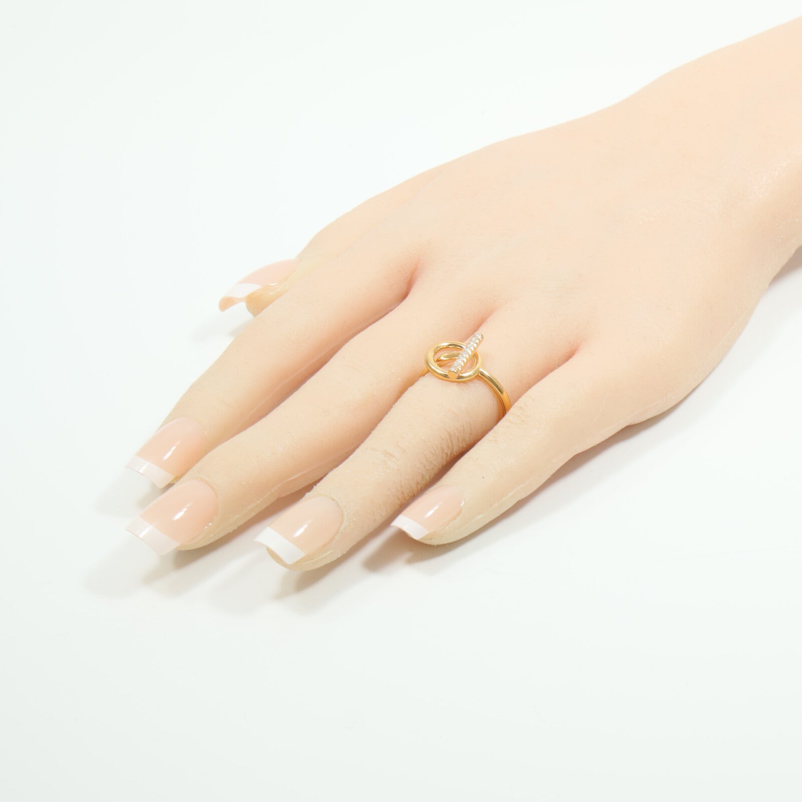 HERMES 18K玫瑰金Echappee Ring鑽石戒指