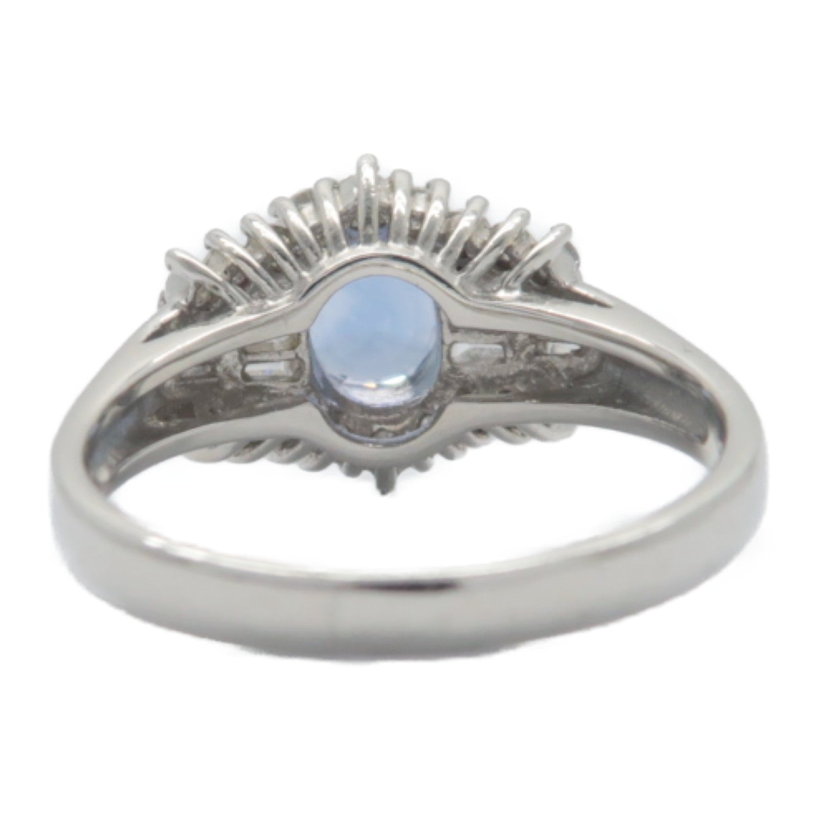 JEWELRY 【激減優惠】PT900鉑金Sapphire Diamond Ring 藍寶石/0.47ct鑽石戒指US#6.75