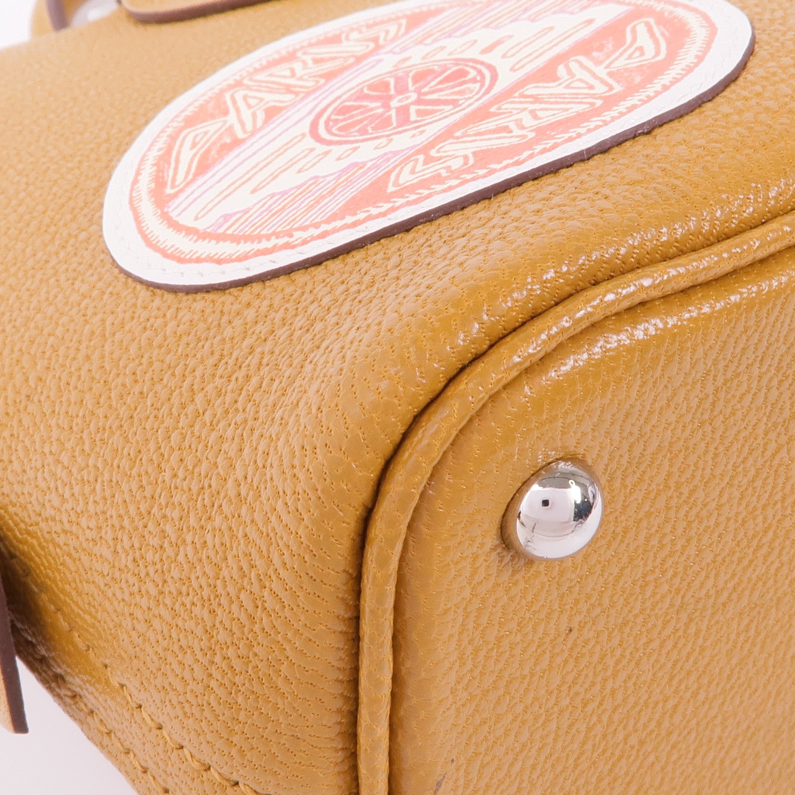 HERMES Chevre皮革Mini Bolide 1923銀扣手挽肩背兩用袋Caramel