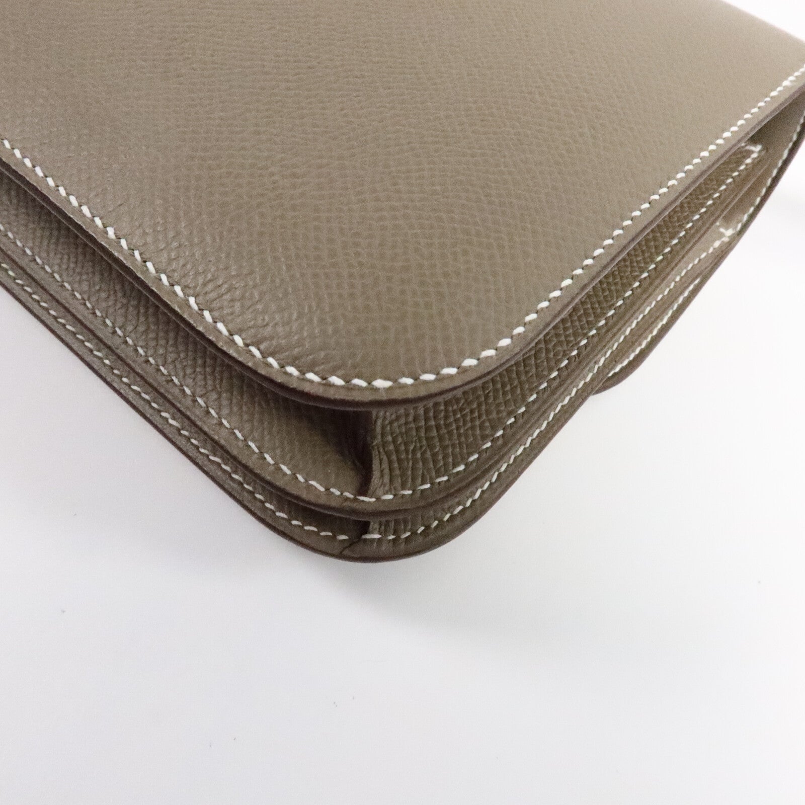 HERMES Epsom皮革Constance Mini肩背袋Etoupe