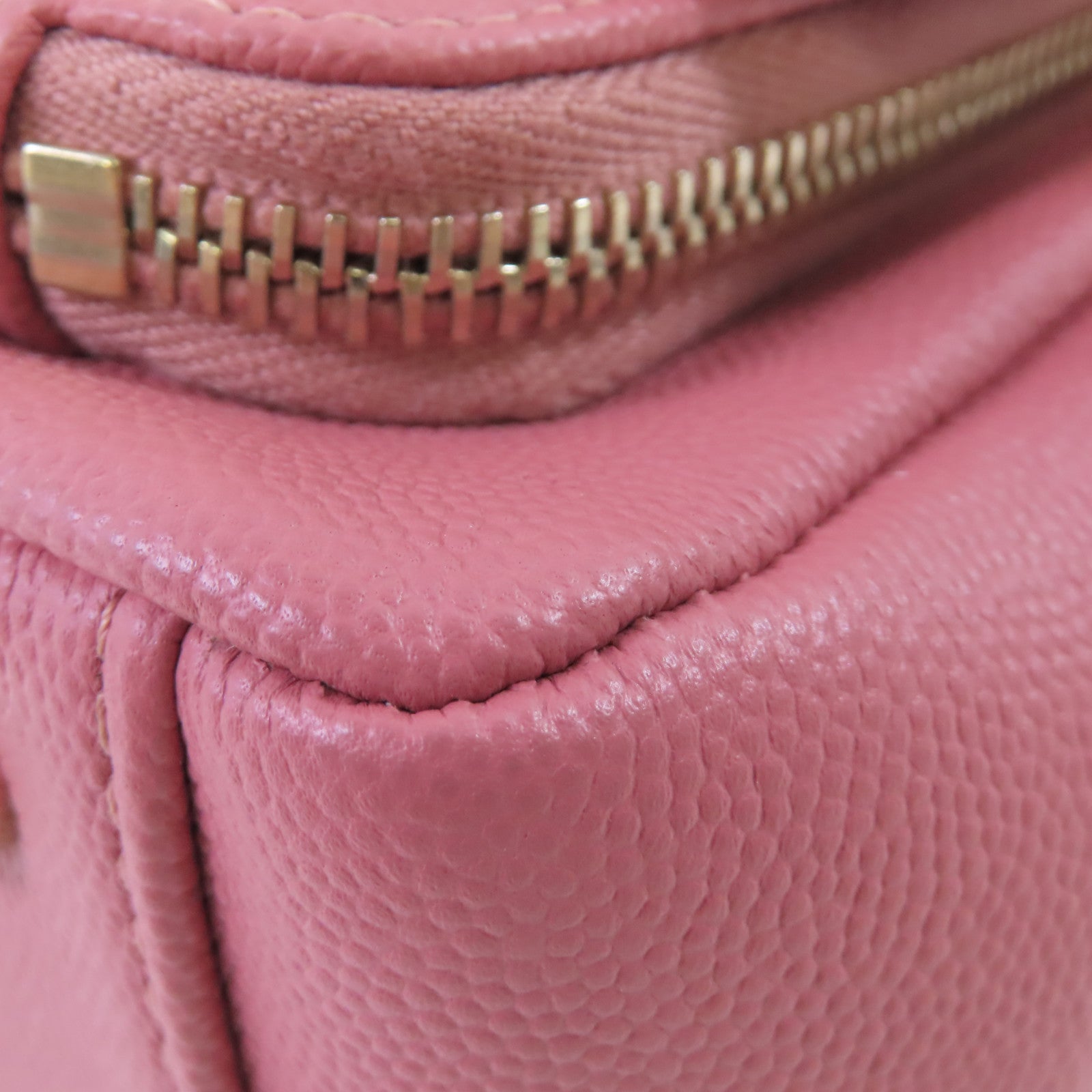 CHANEL 菱格Caviar皮革Affinity 2Way Shoulder Bag金扣鏈帶肩背袋粉紅色