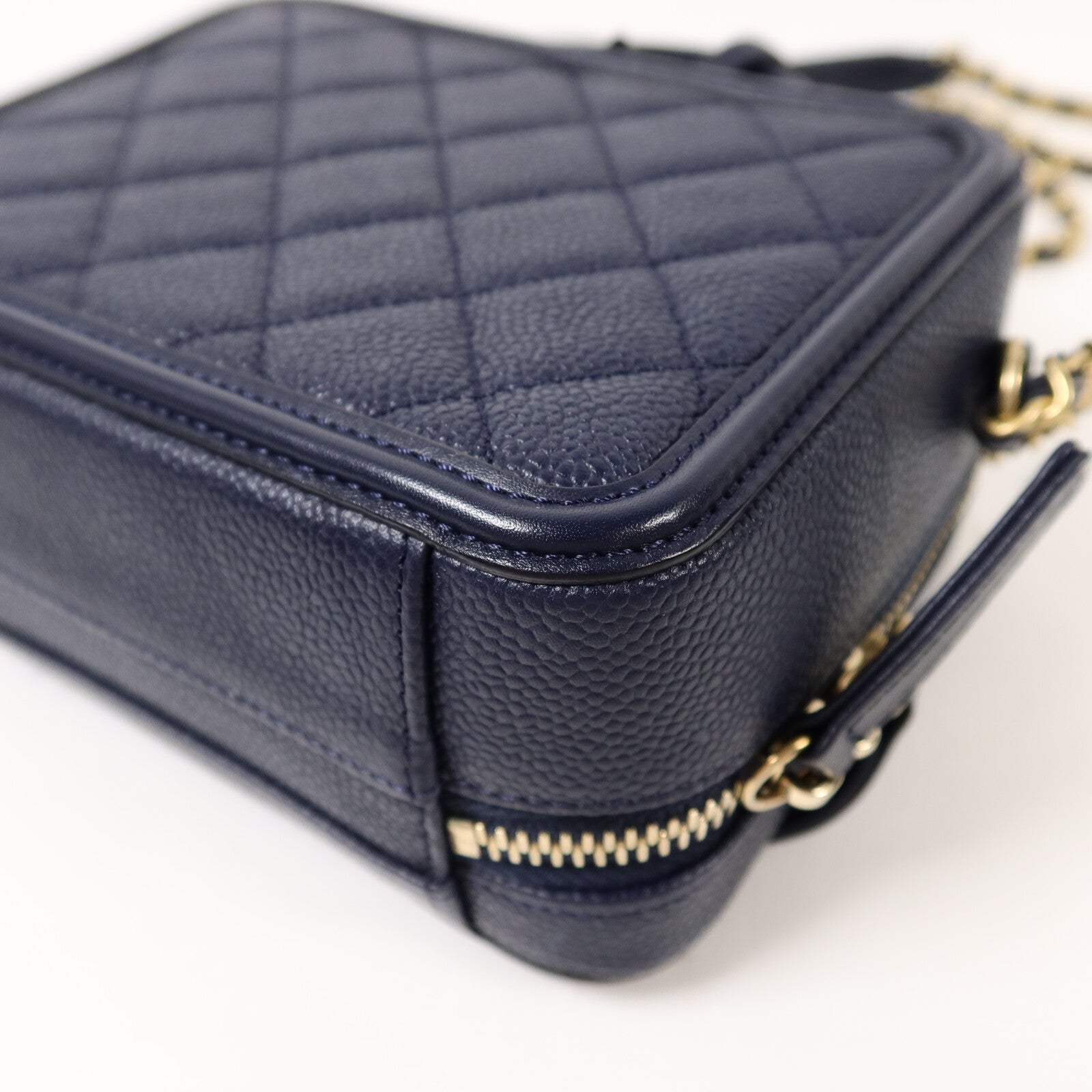 CHANEL 牛皮皮革CC Filigree Vanity Case手挽肩背兩用袋
