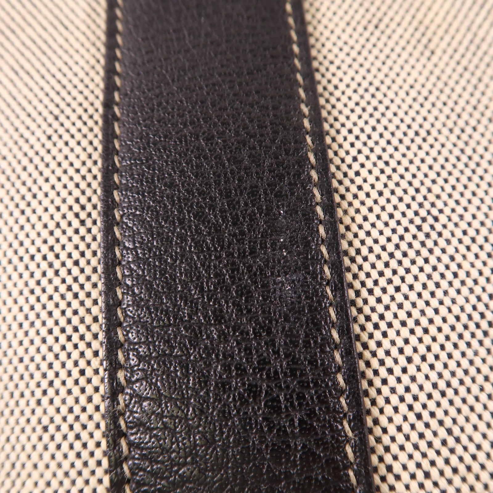 HERMES 【激減優惠】帆布GardenParty PM銀扣肩背袋Black/White