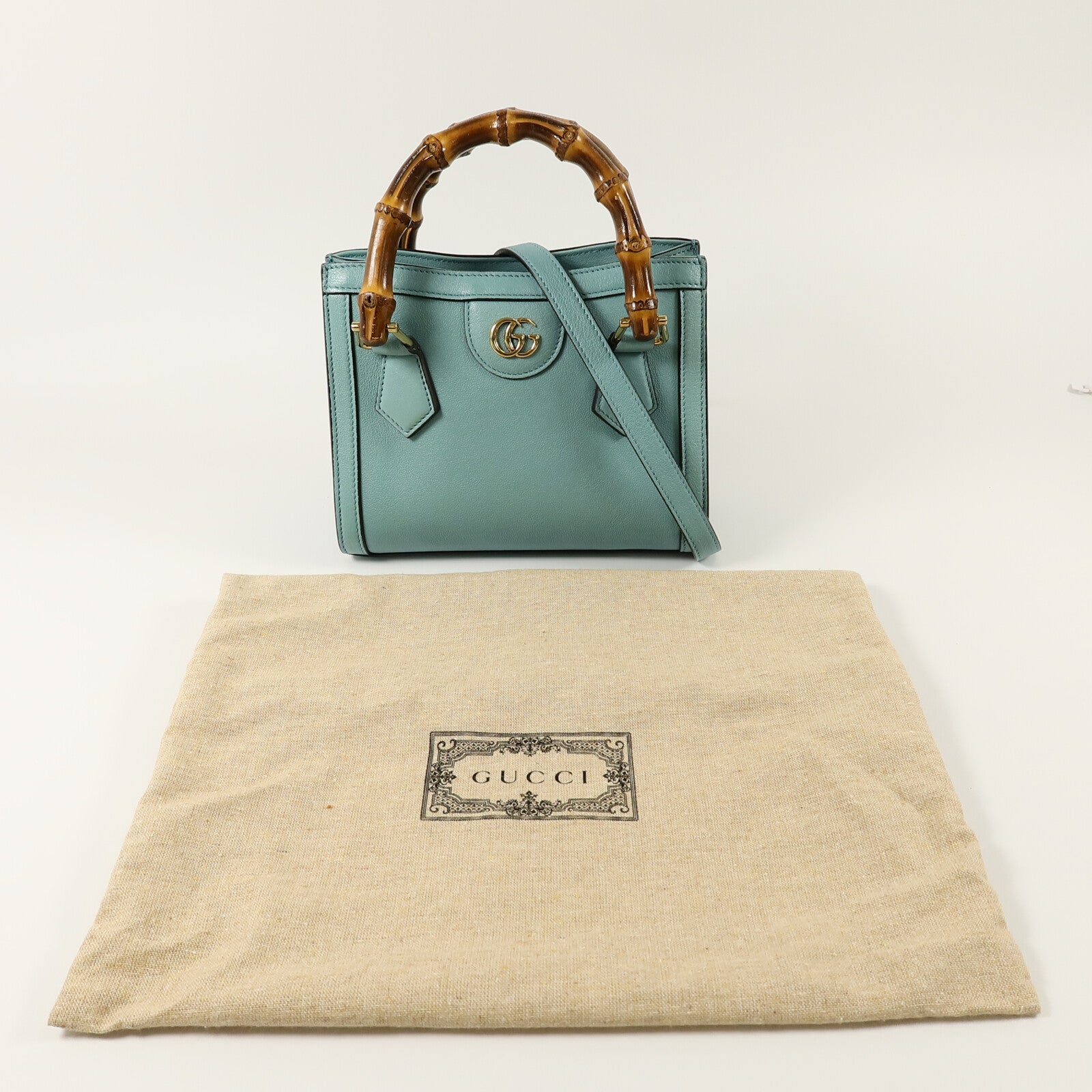 GUCCI 牛皮皮革Mini Diana手挽肩背兩用袋