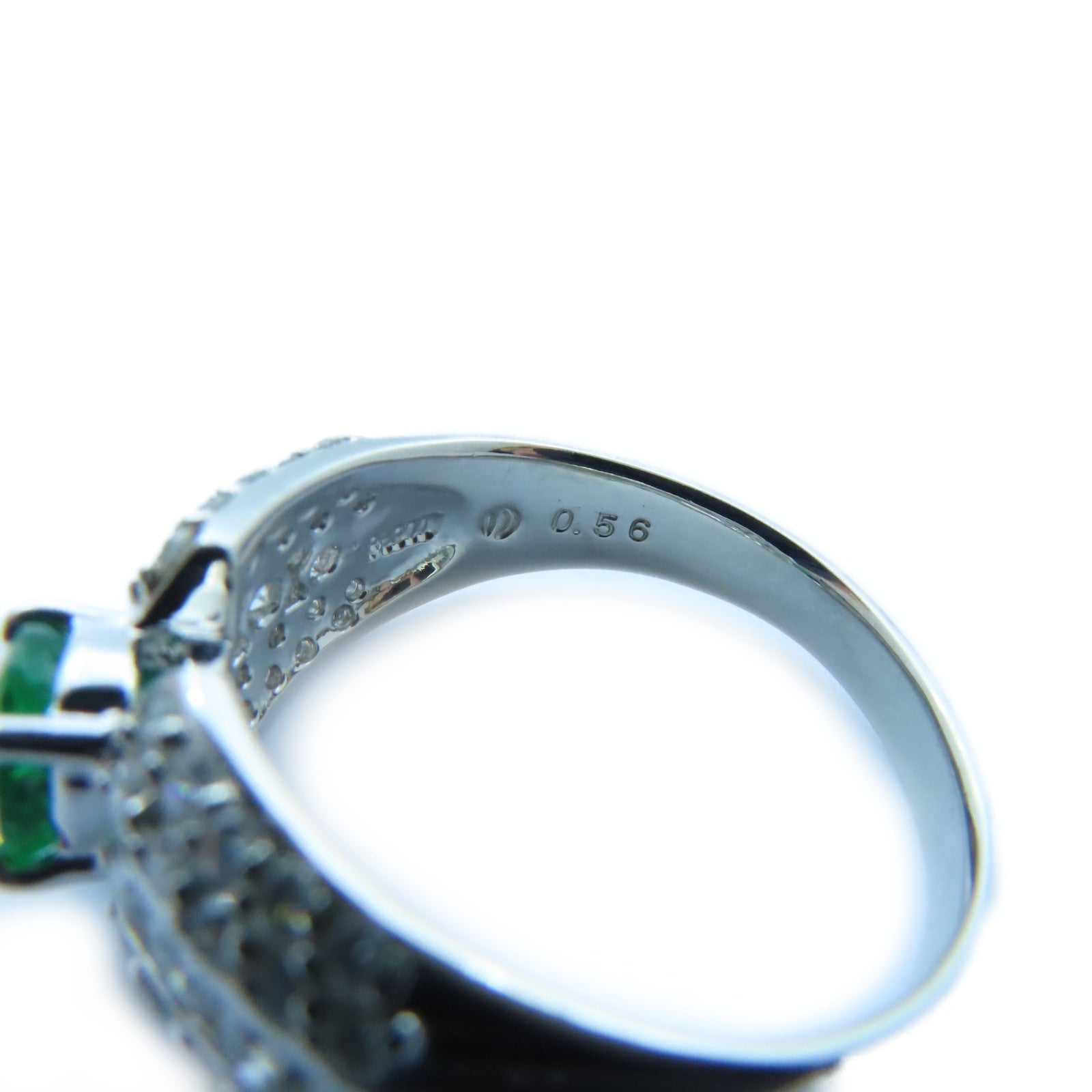 JEWELRY 【激減優惠】PT900白金Emerald/Diamond Ring 0.56ct綠寶石/0.85ct鑽石戒指US#8.25