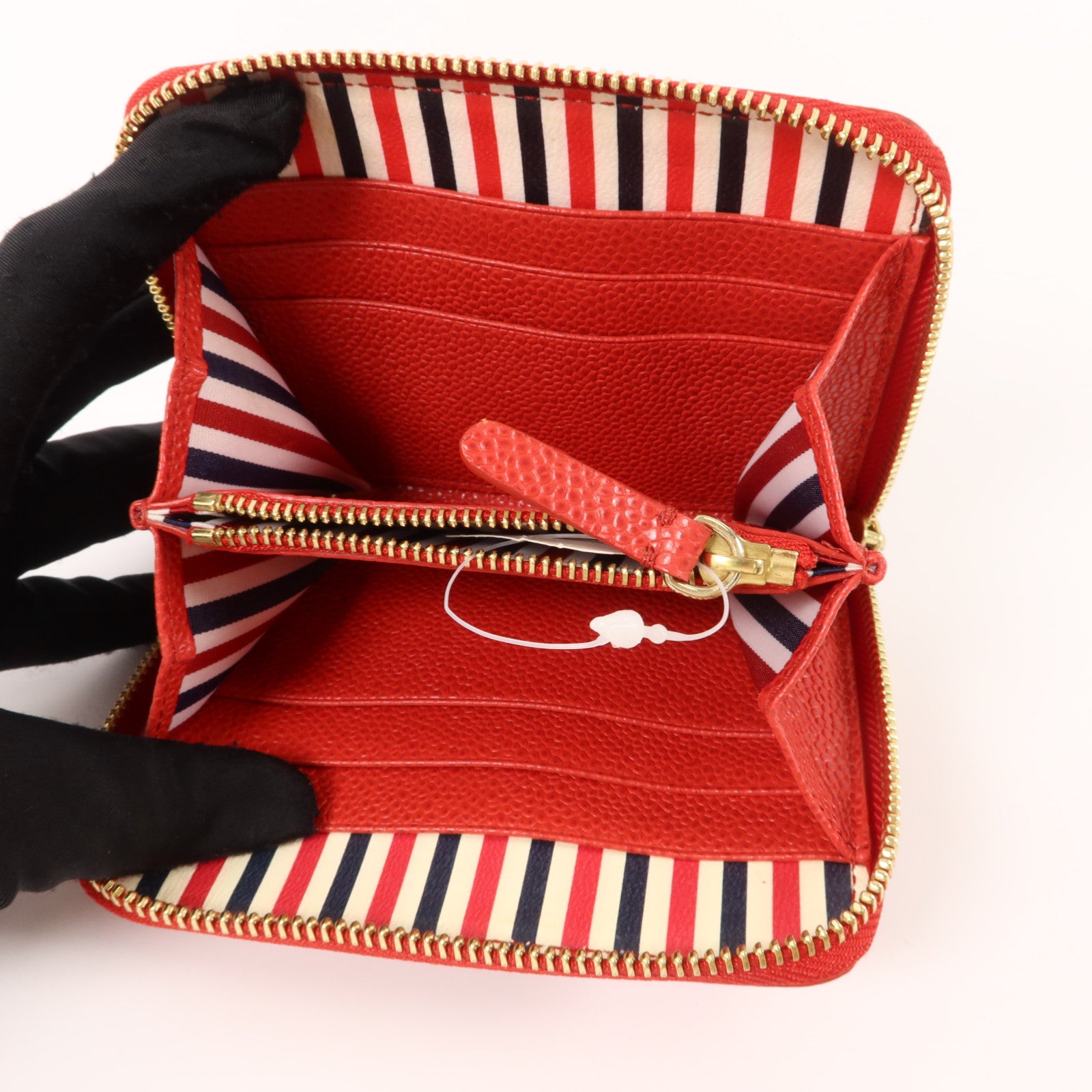 SELECTION 牛皮皮革Thom Browne Zipper Wallet錢包