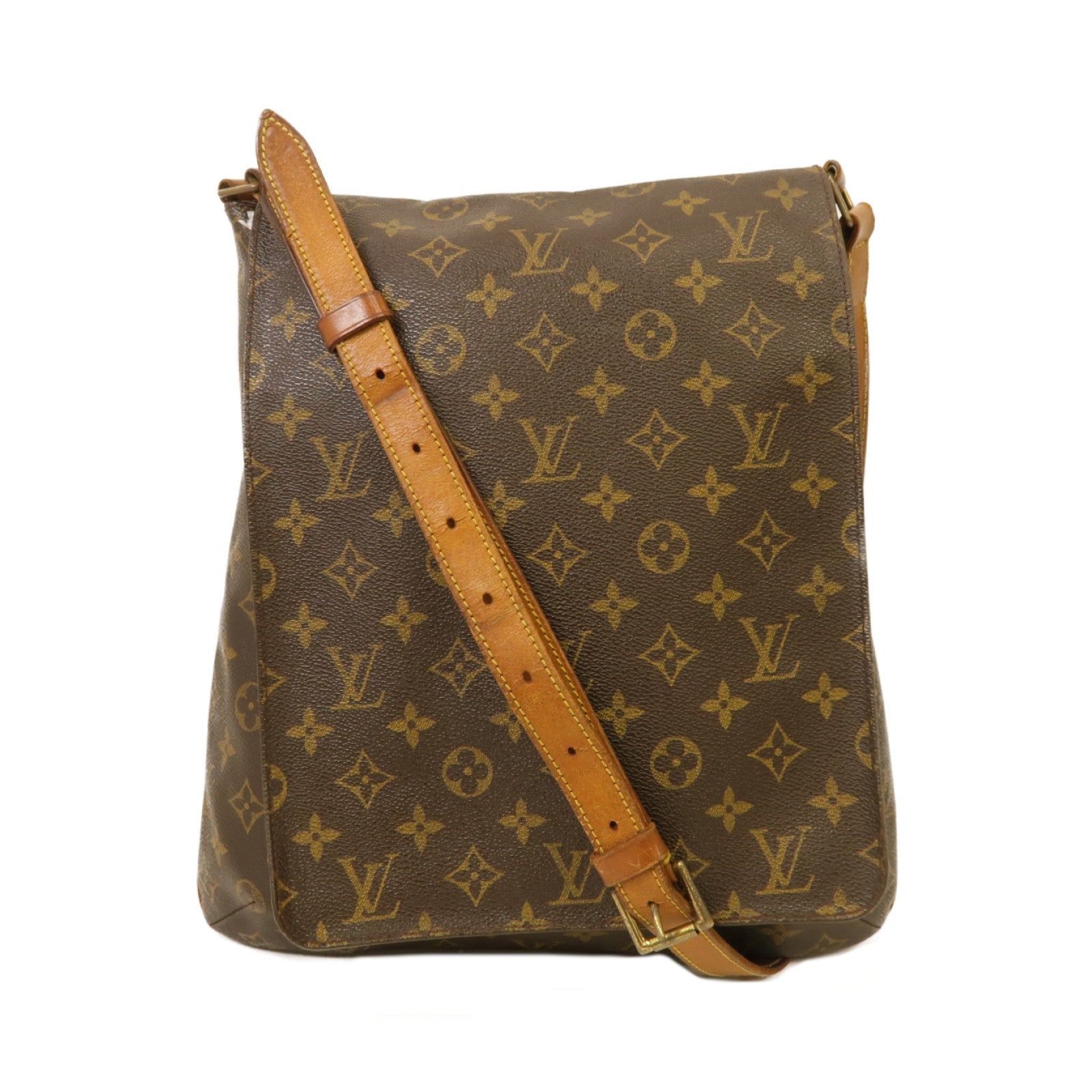 LOUIS VUITTON Monogram Musette金扣肩背袋棕色