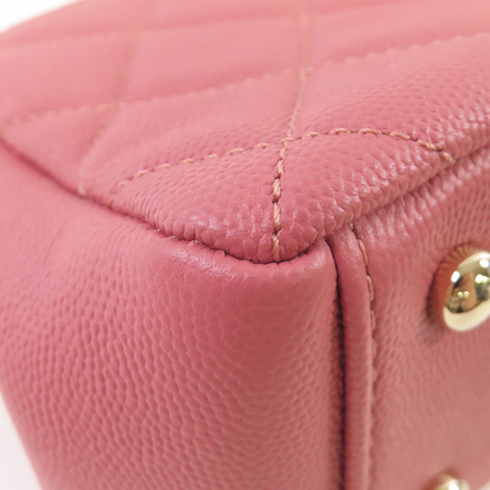 CHANEL 菱格Caviar皮革Affinity 2Way Shoulder Bag金扣鏈帶肩背袋粉紅色
