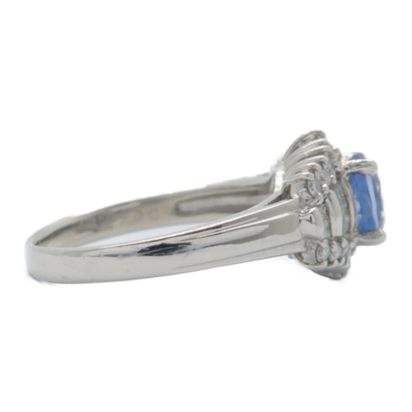 JEWELRY 【激減優惠】PT900鉑金Sapphire Diamond Ring 藍寶石/0.47ct鑽石戒指US#6.75