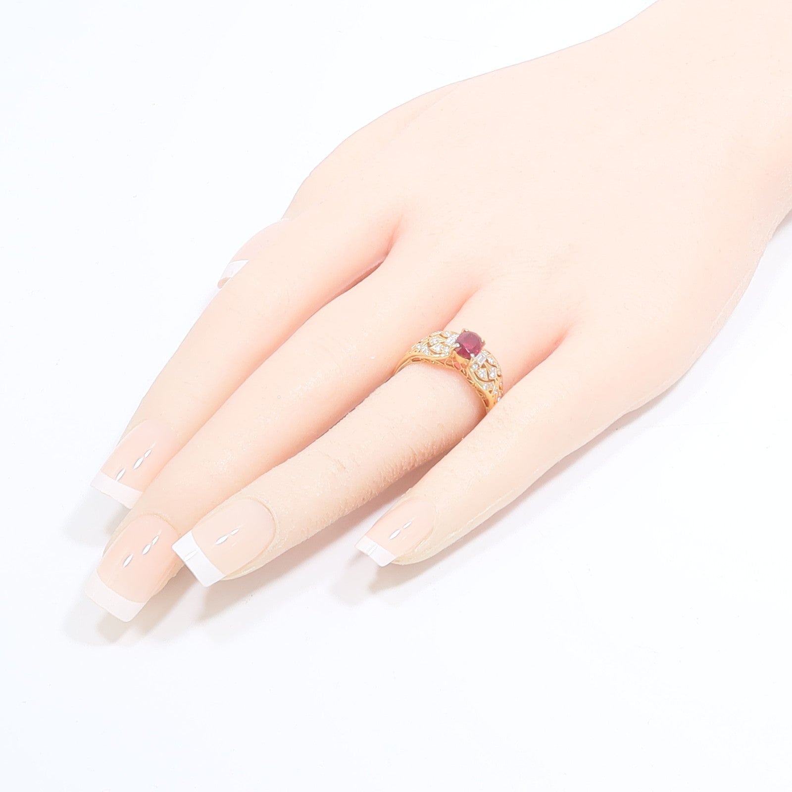 JEWELRY 18K黃金Ruby Diamond Ring紅寶石/鑽石戒指