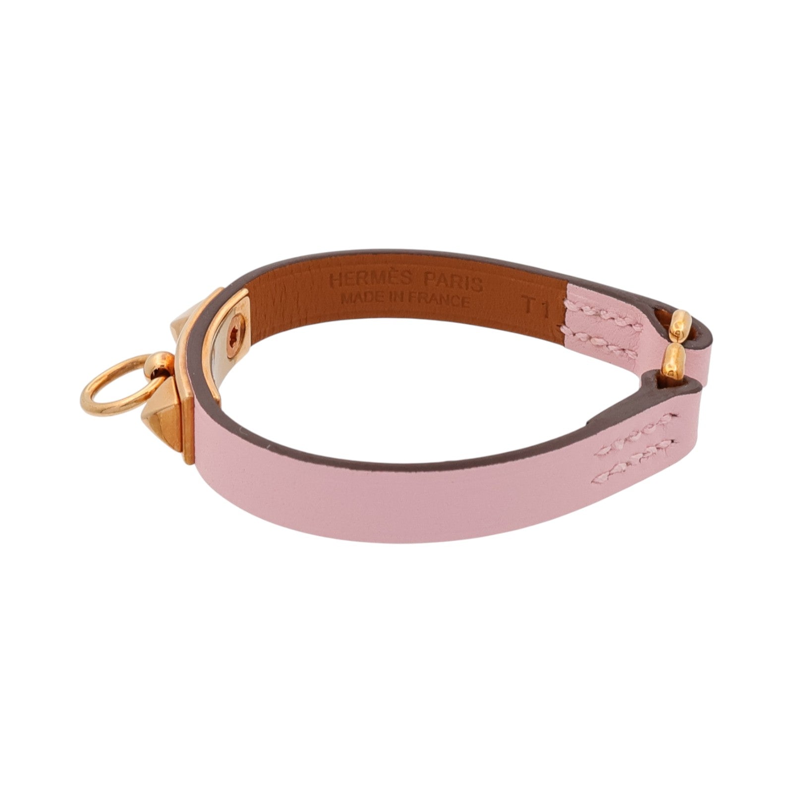 HERMES Swift皮革Rivale Tour Bracelet手鏈Rose Sakura