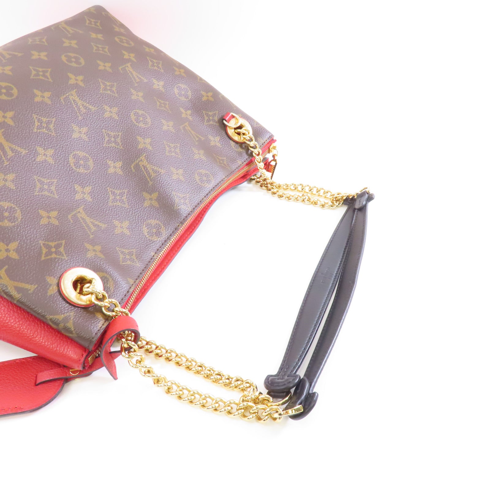 LOUIS VUITTON Monogram Surene MM金扣鏈帶肩背袋啡色