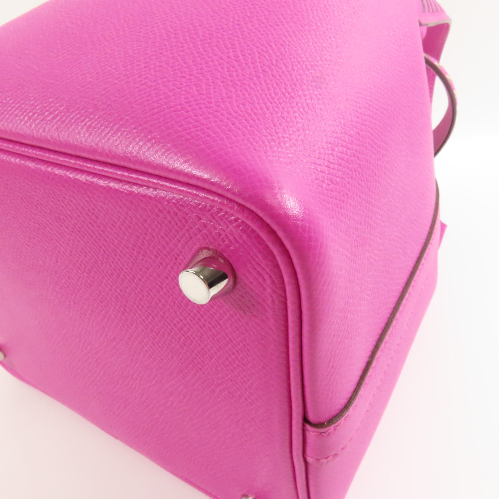 HERMES Epsom皮革Picotin PM銀扣手挽袋Magnolia