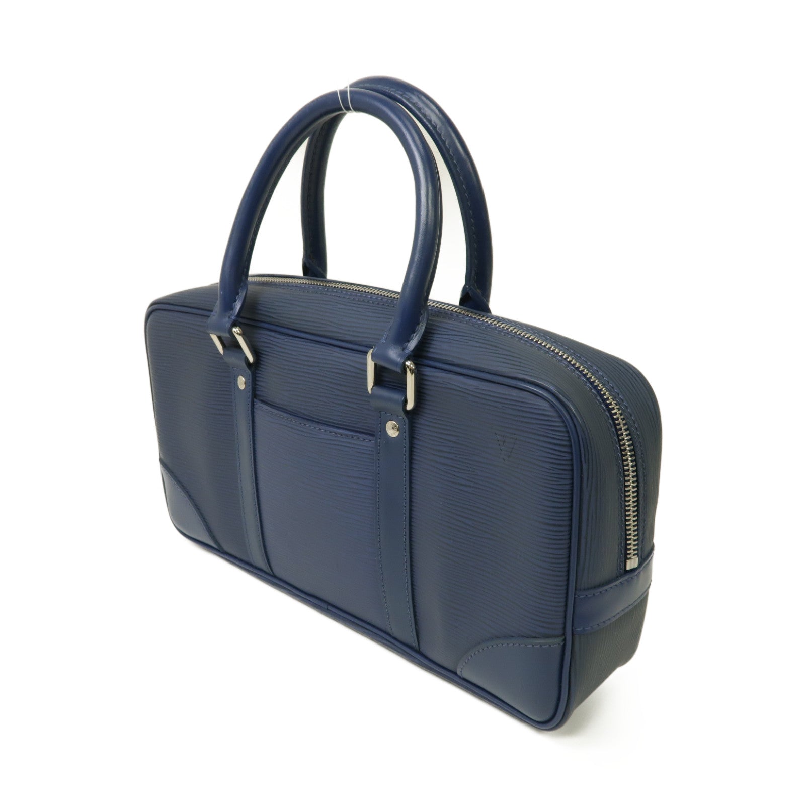 LOUIS VUITTON Epi Vivienne Long MM銀扣手挽袋藍色
