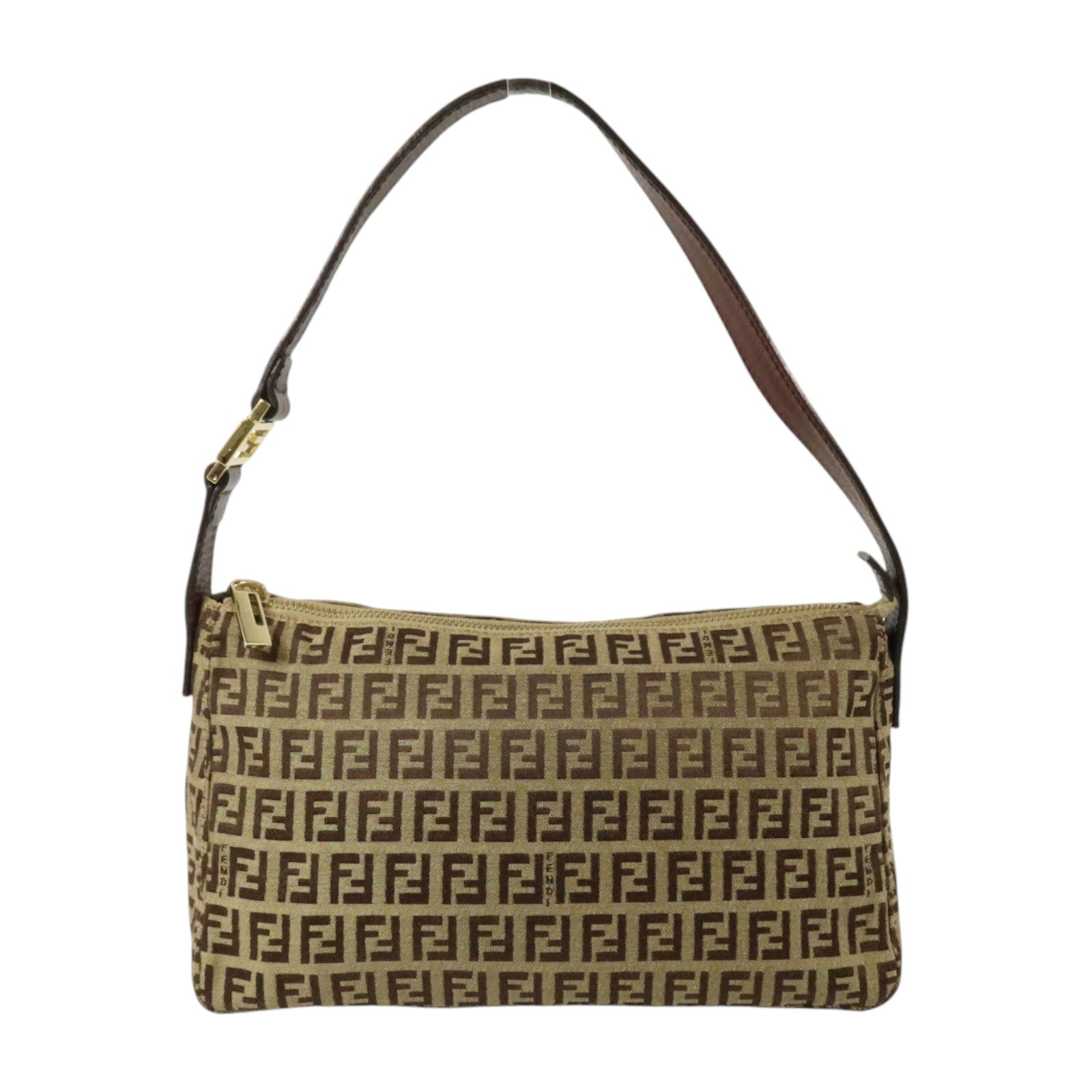 FENDI 帆布/牛皮皮革Shoulder金扣手挽肩背兩用袋