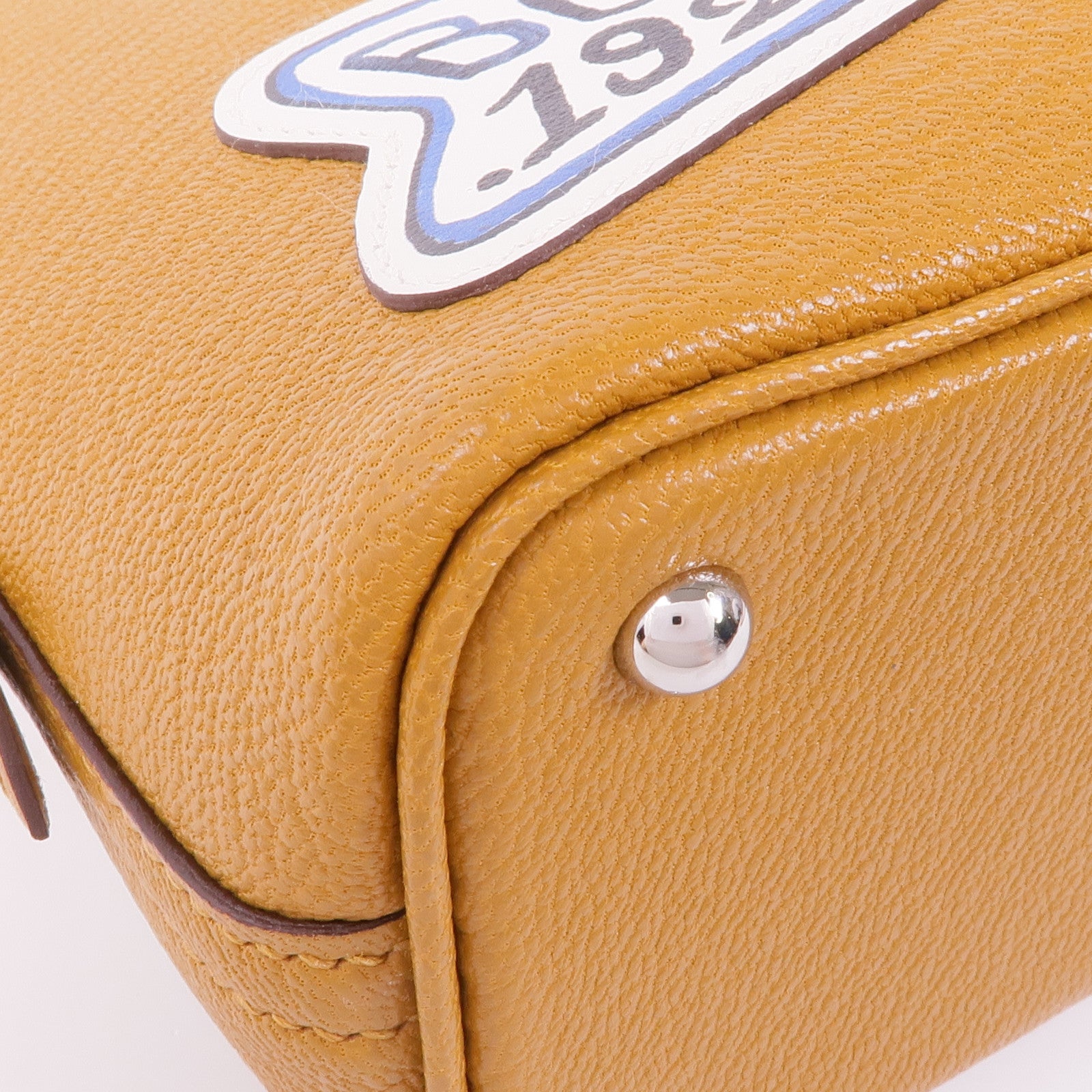 HERMES Chevre皮革Mini Bolide 1923銀扣手挽肩背兩用袋Caramel