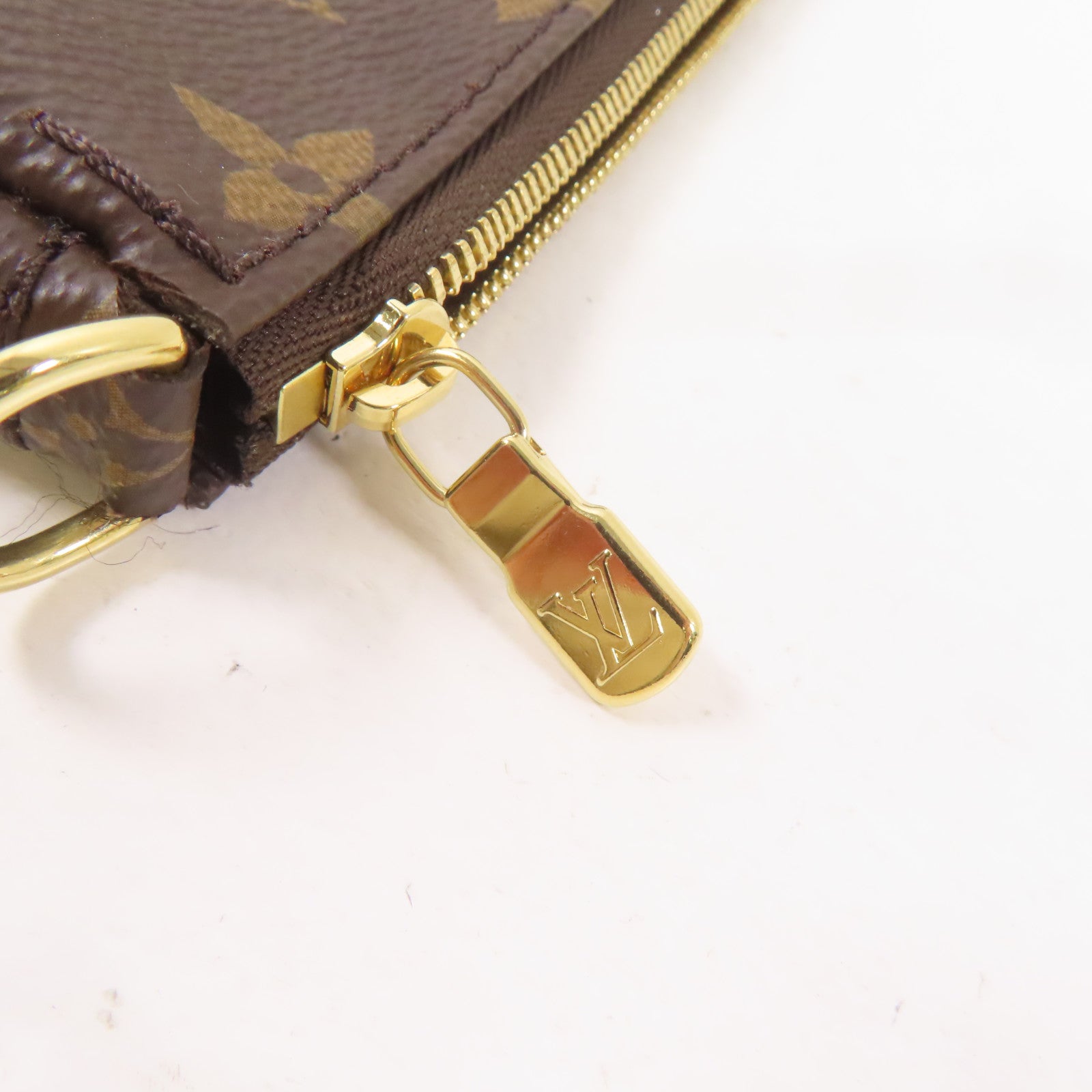 LOUIS VUITTON Monogram Multi Pochette Accessoires金扣手挽肩背兩用袋啡色