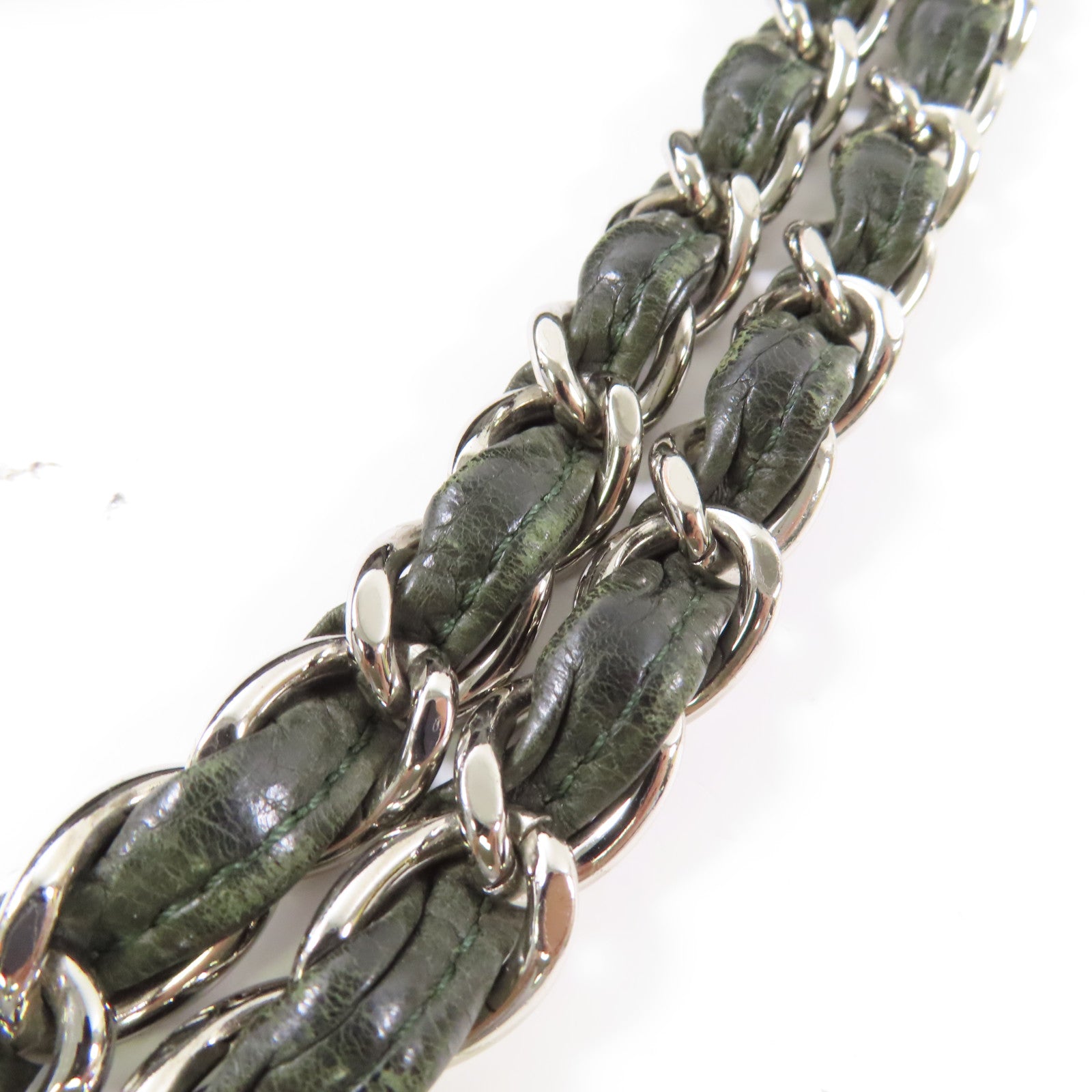 CHANEL CC SHW Tote Bag Chain Tote Bag Calfskin Leather Green