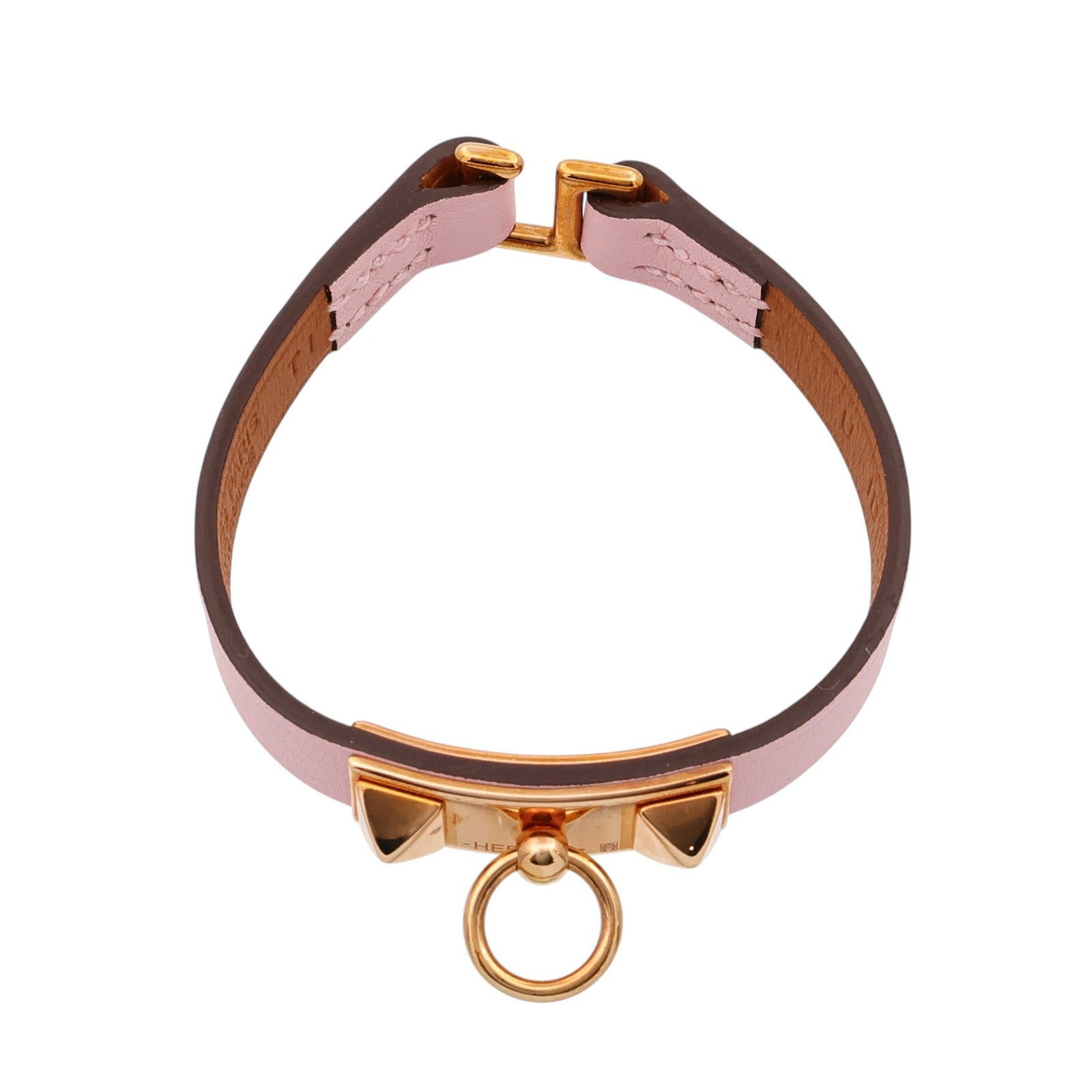 HERMES Swift皮革Rivale Tour Bracelet手鏈Rose Sakura