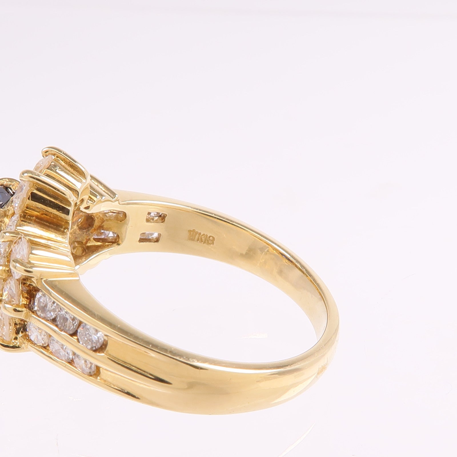 JEWELRY 【激減優惠】18K黃金Sapphire Diamond Ring藍寶石/鑽石戒指US#6