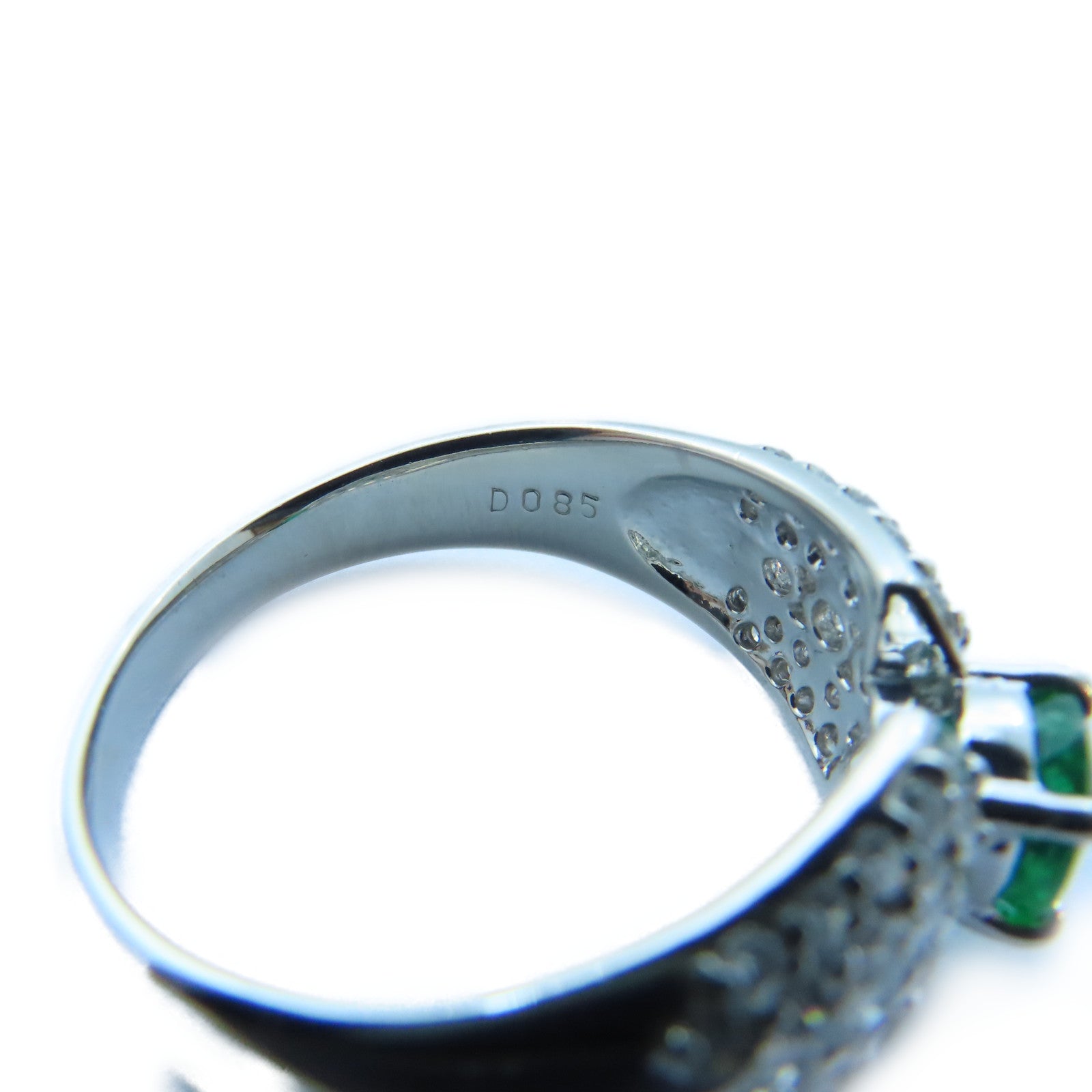 JEWELRY 【激減優惠】PT900白金Emerald/Diamond Ring 0.56ct綠寶石/0.85ct鑽石戒指US#8.25