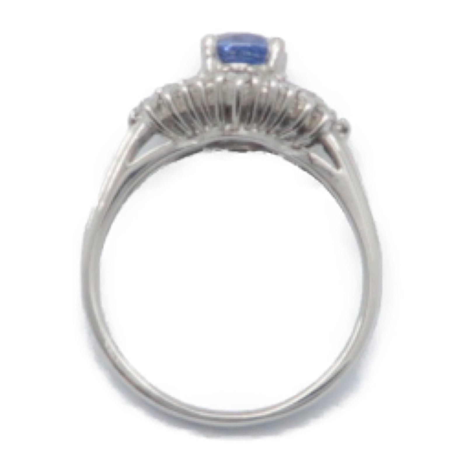JEWELRY 【激減優惠】PT900鉑金Sapphire Diamond Ring 藍寶石/0.47ct鑽石戒指US#6.75