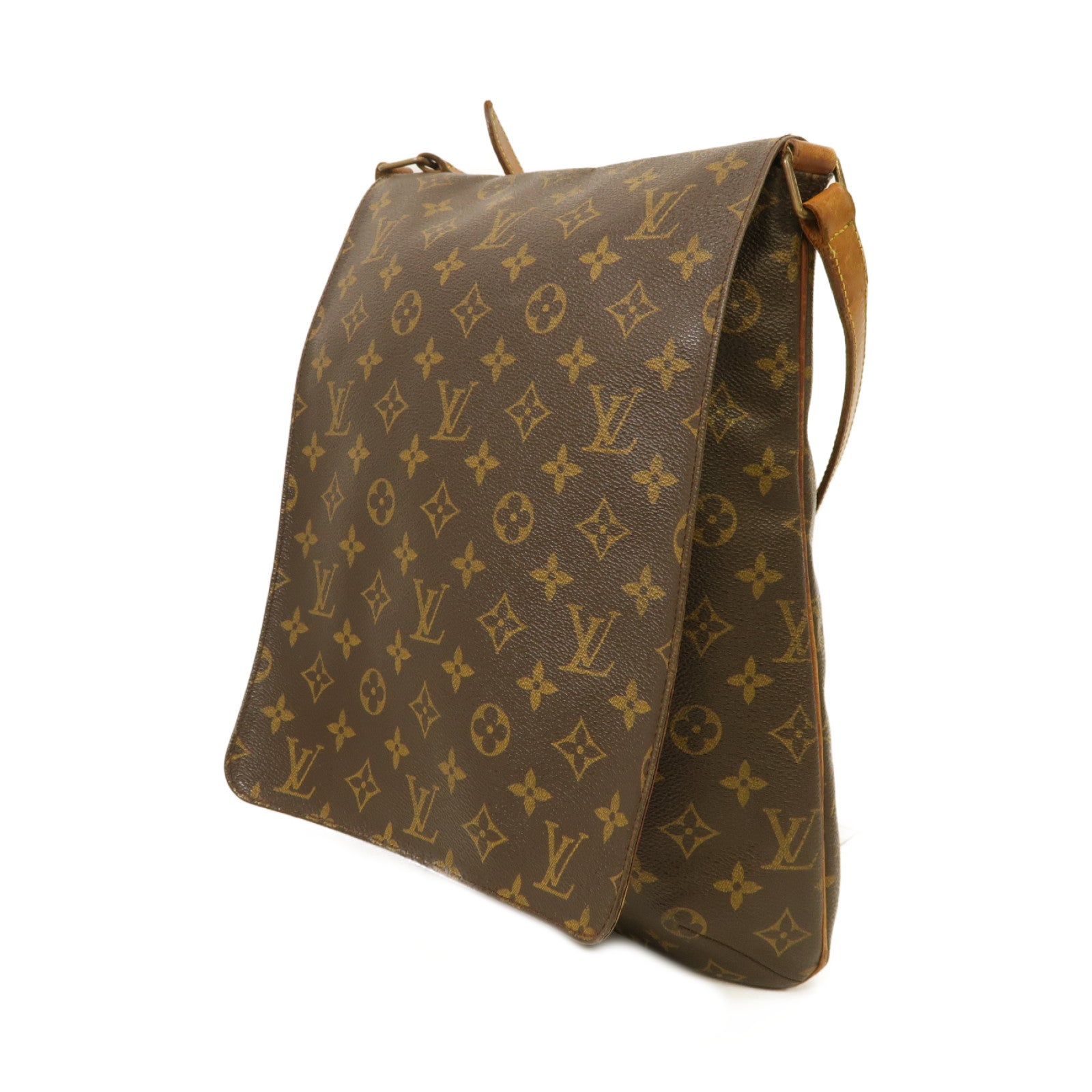 LOUIS VUITTON Monogram Musette金扣肩背袋棕色