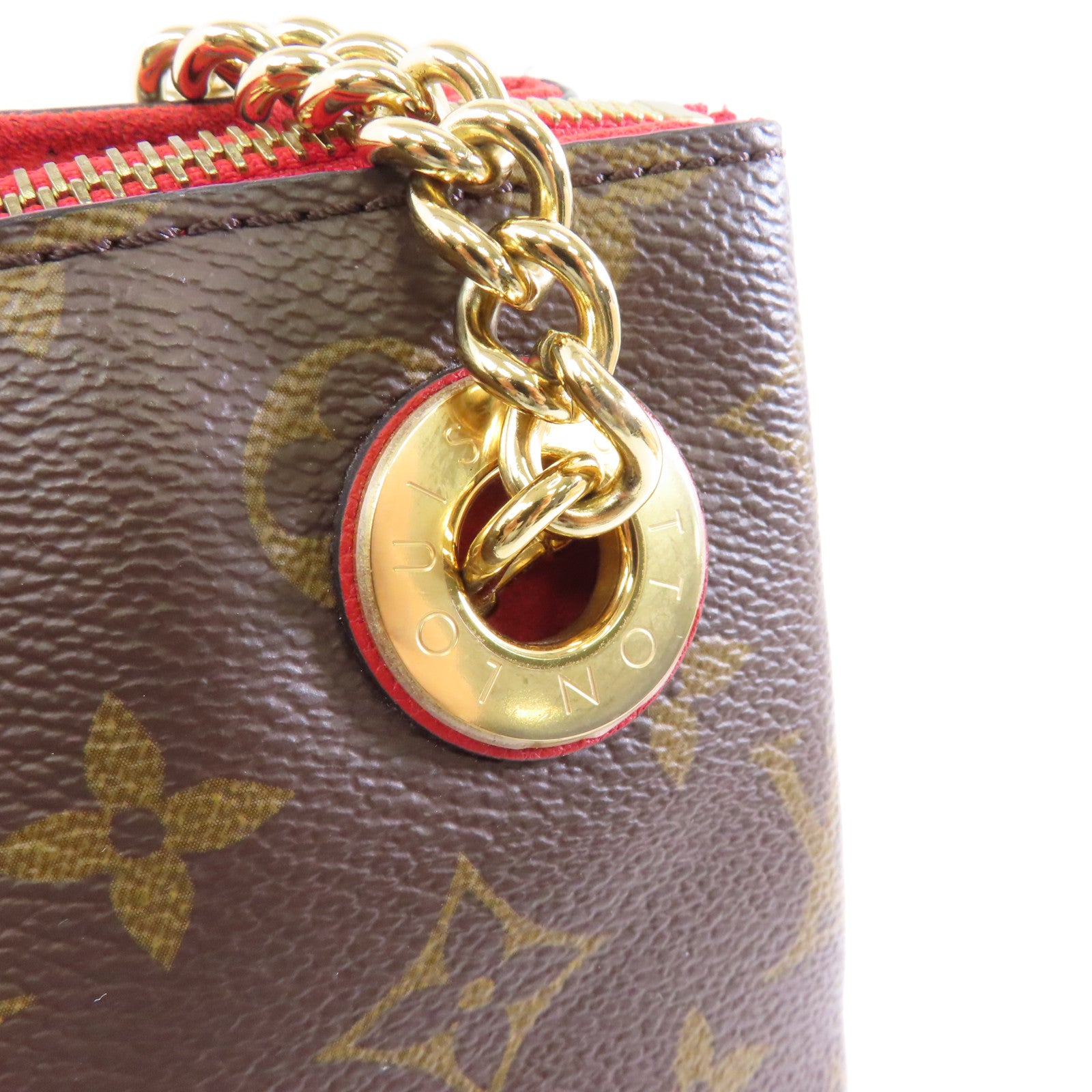 LOUIS VUITTON Monogram Surene MM金扣鏈帶肩背袋啡色