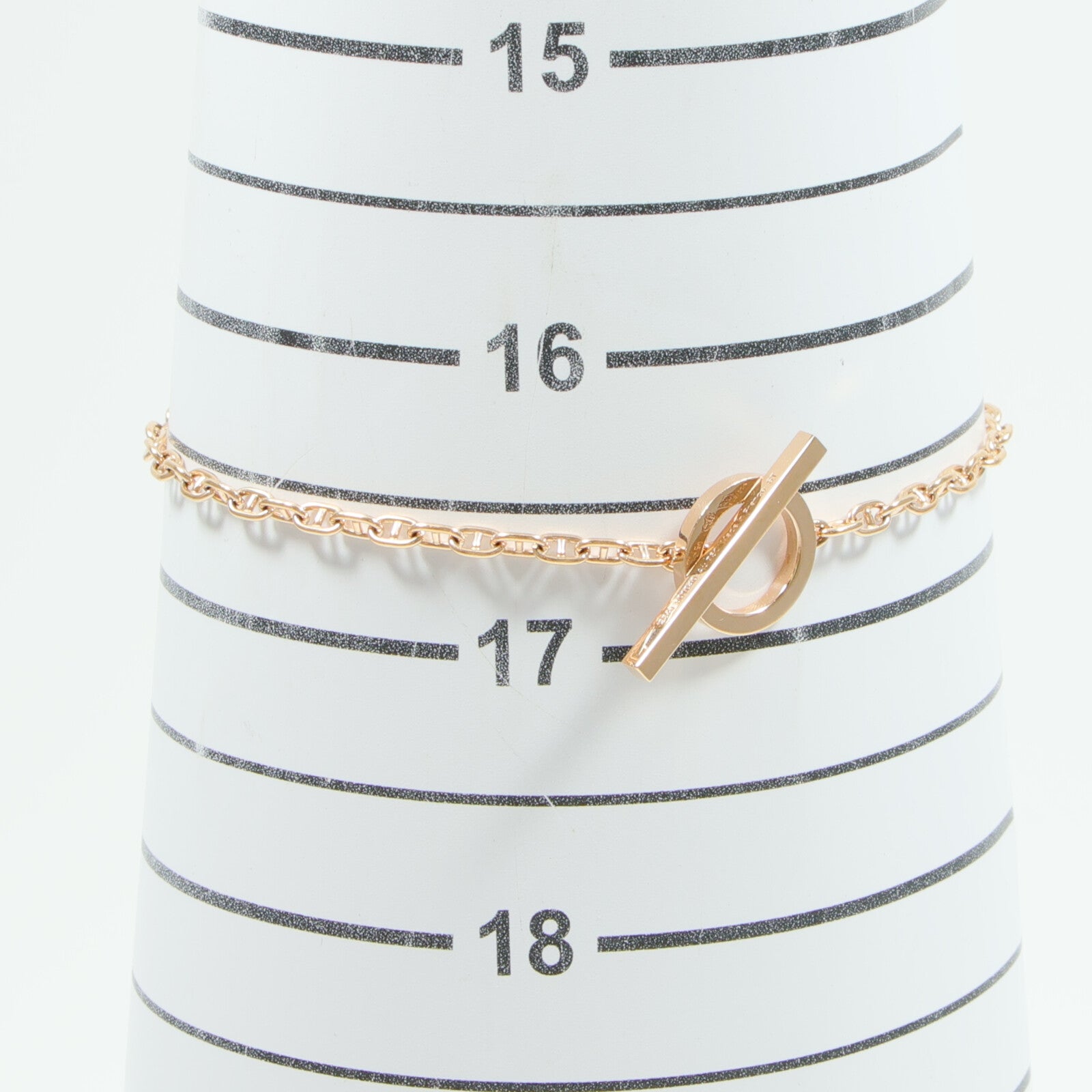 HERMES 18K玫瑰金Chaine d'ancre Contour Bracelet鑽石手鏈
