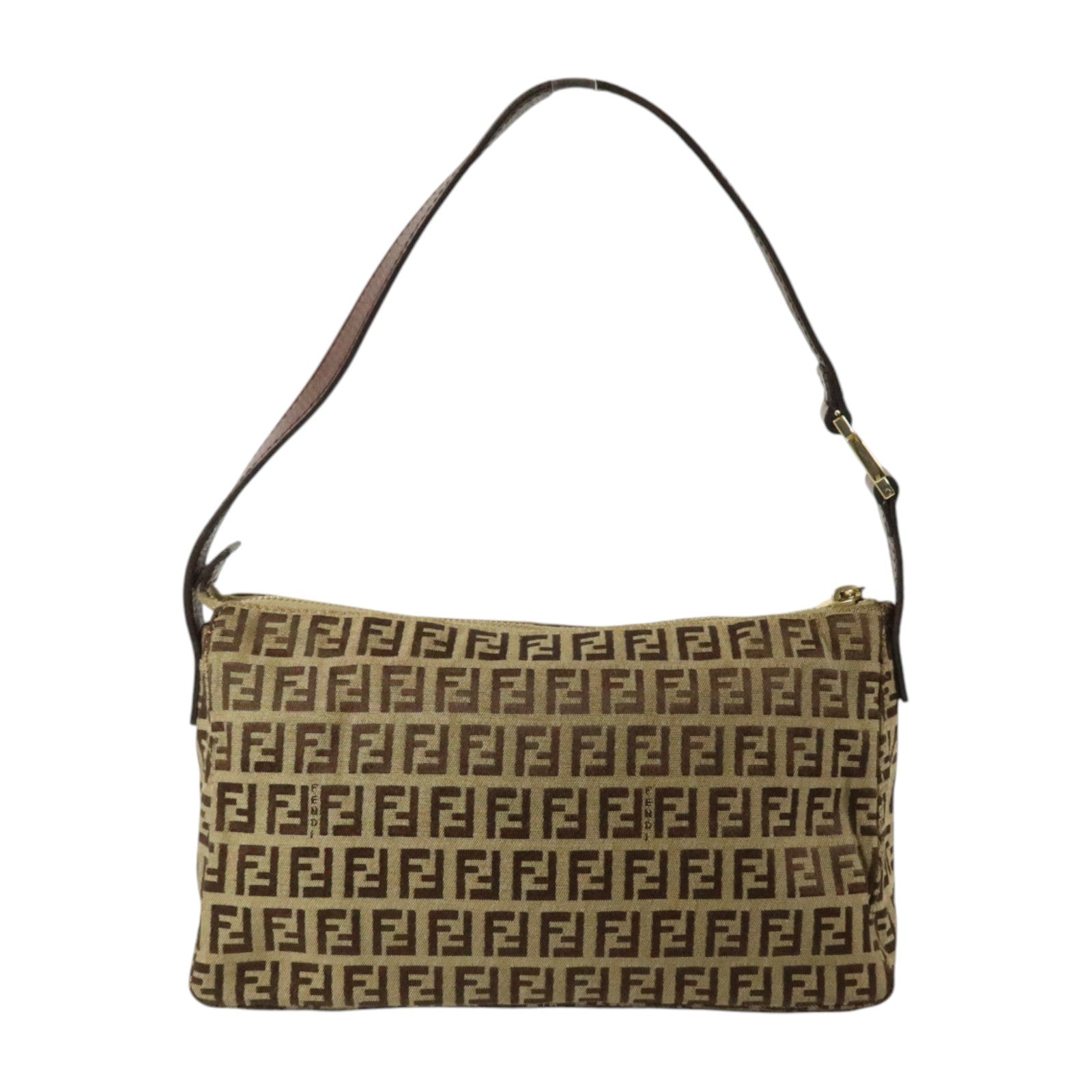 FENDI 帆布/牛皮皮革Shoulder金扣手挽肩背兩用袋