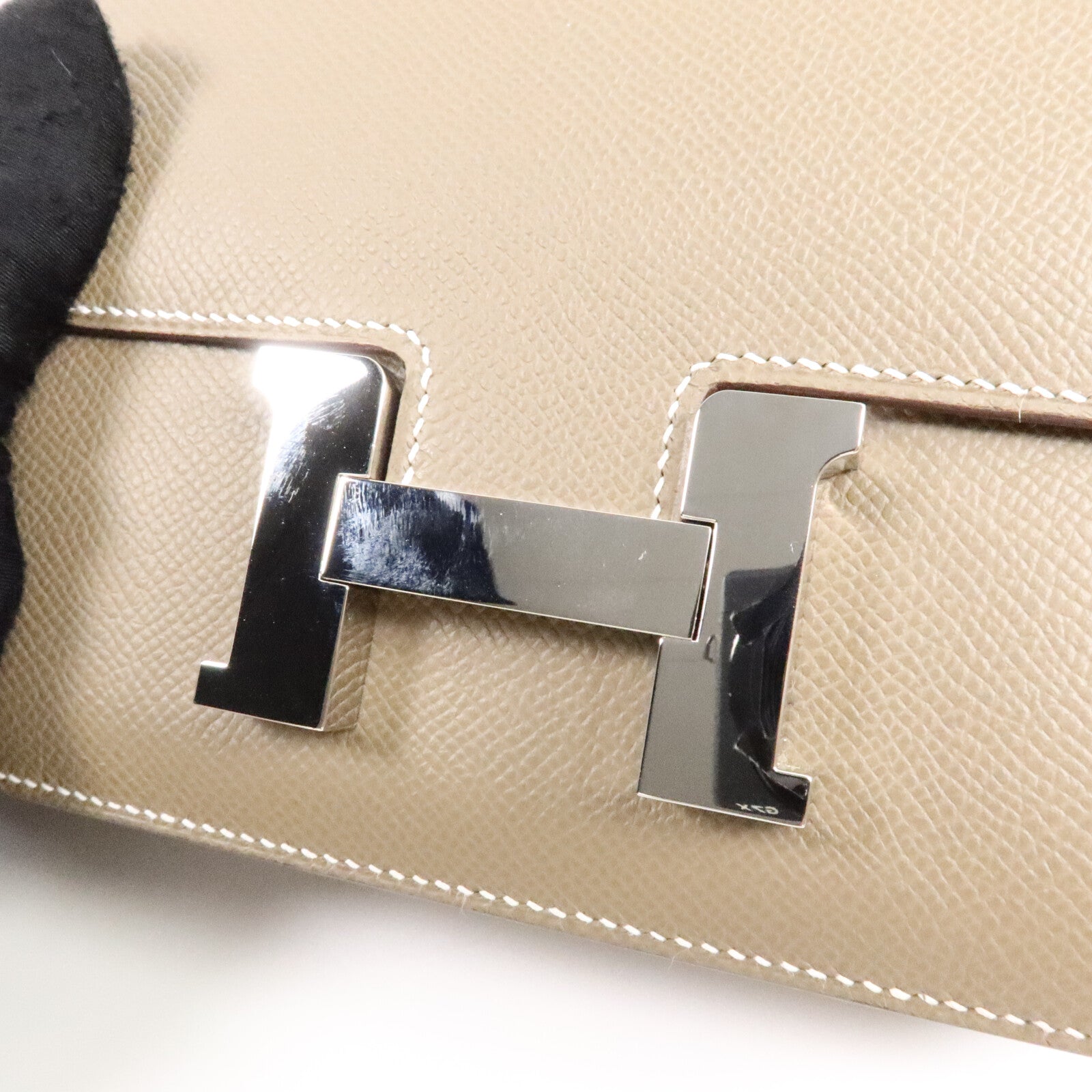 HERMES Epsom皮革Constance Mini肩背袋Etoupe