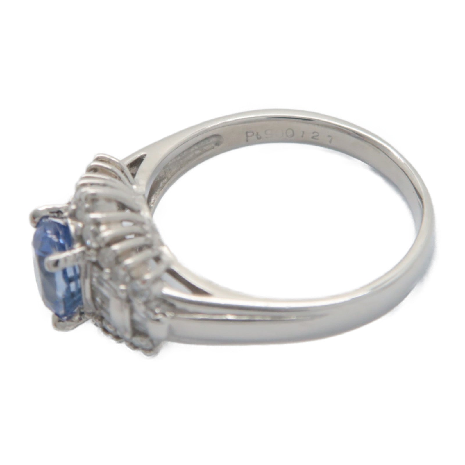 JEWELRY 【激減優惠】PT900鉑金Sapphire Diamond Ring 藍寶石/0.47ct鑽石戒指US#6.75