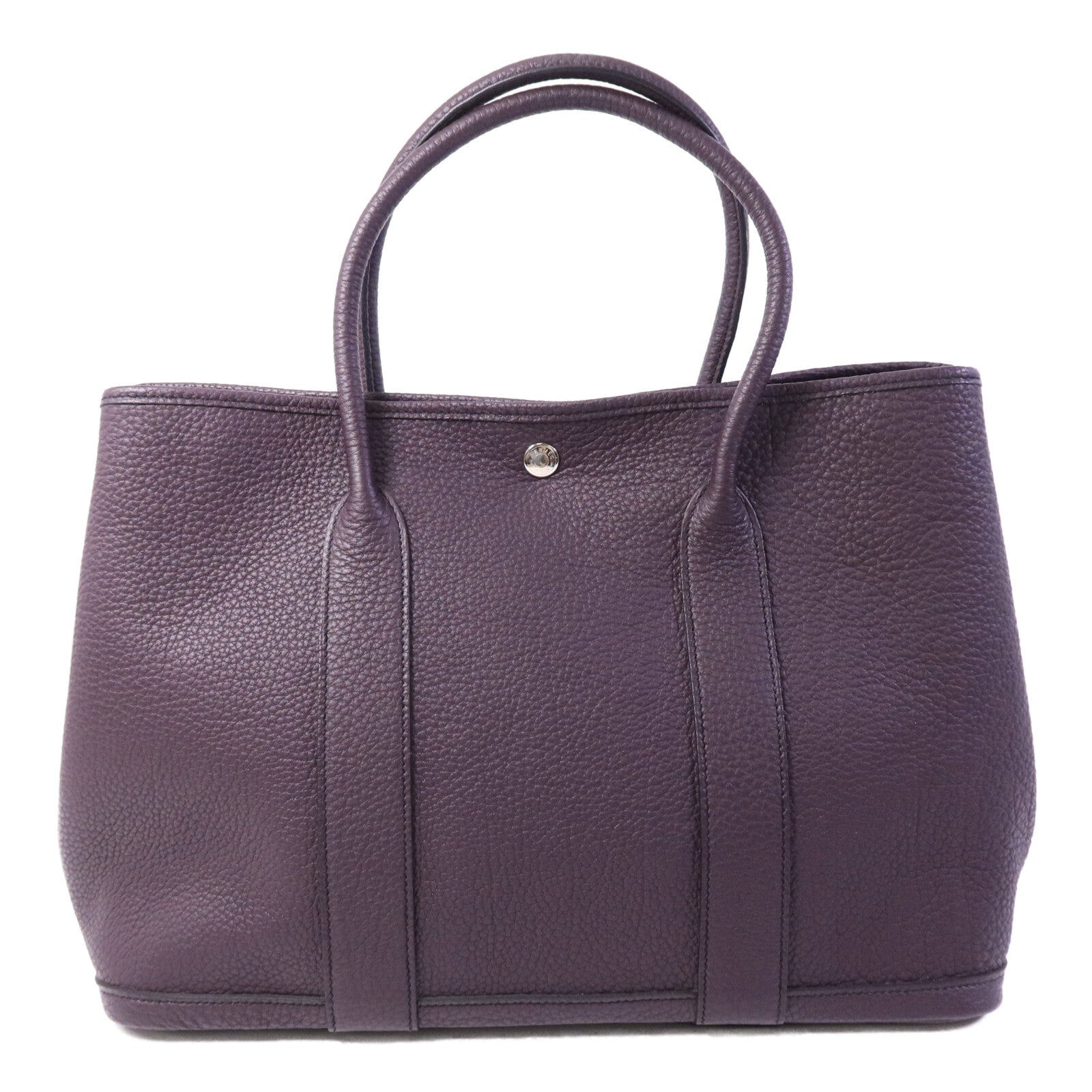HERMES Negonda皮革Garden Party PM手挽袋Aubergine