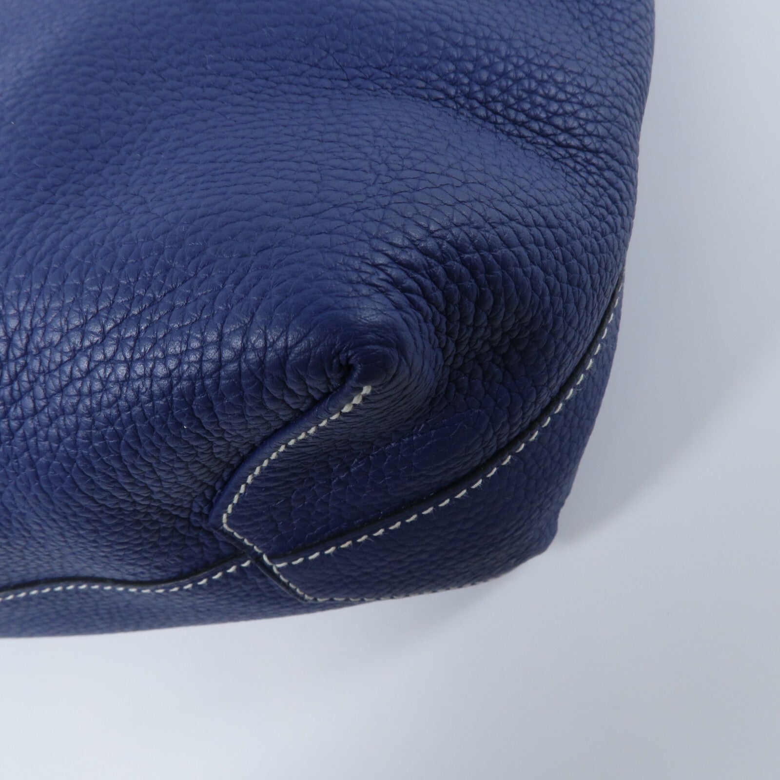 HERMES Clemence皮革Double Sens肩背袋Bleu Nuit/Bleu Izmir