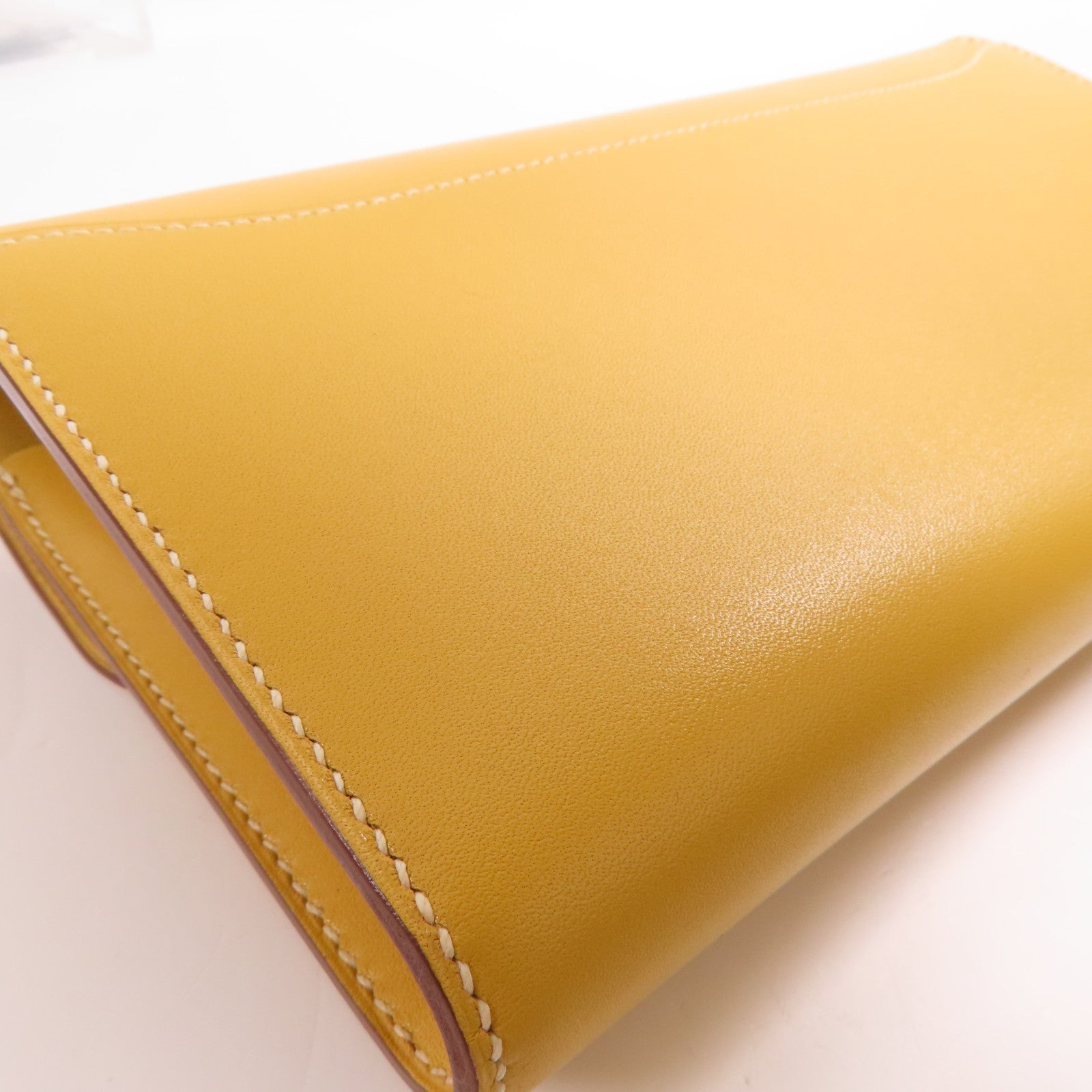 HERMES Tadelakt/蜥蝪皮革Constance Long Wallet銀扣長錢包Brown