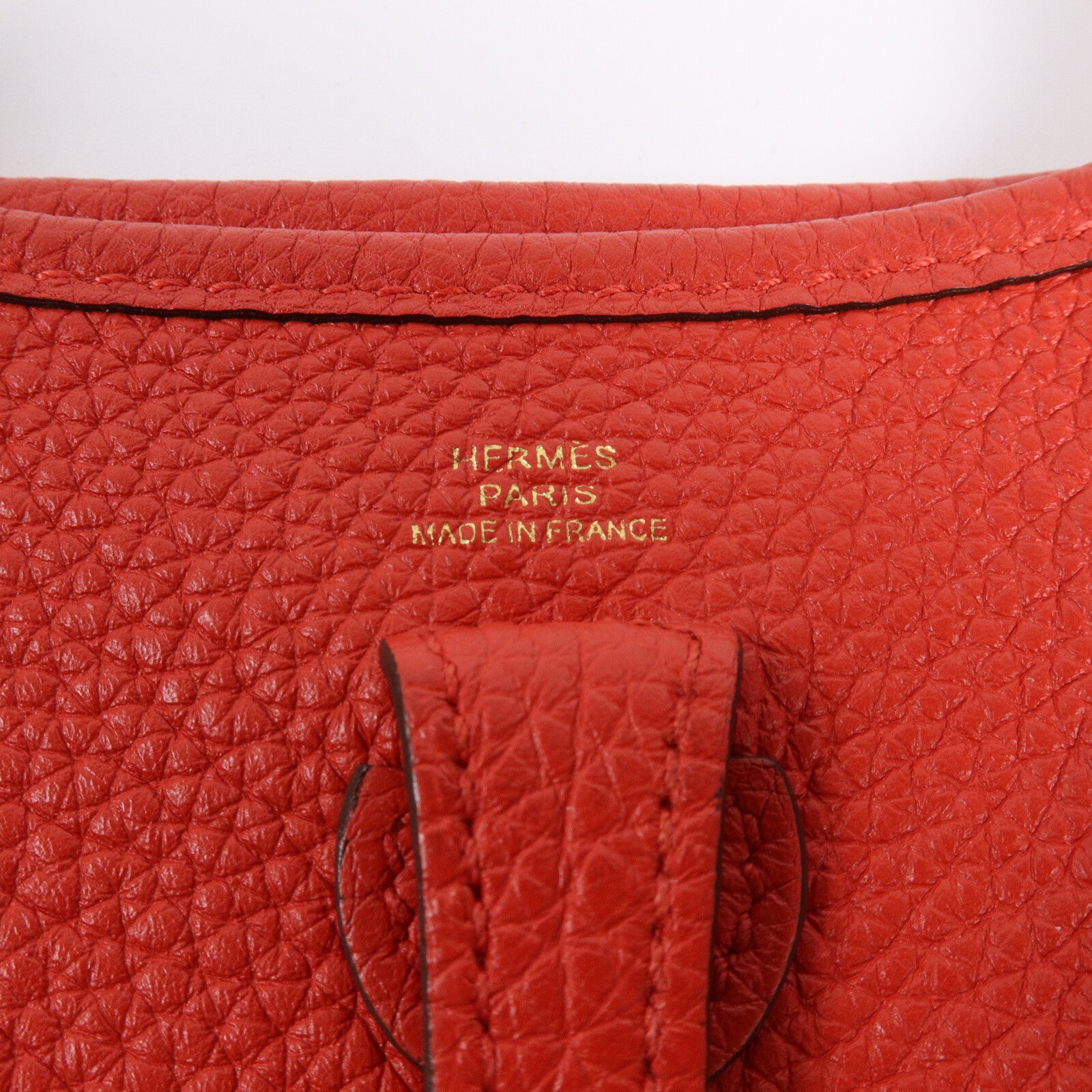 HERMES Clemence皮革Evelyne TPM肩背袋Rouge de Coeur