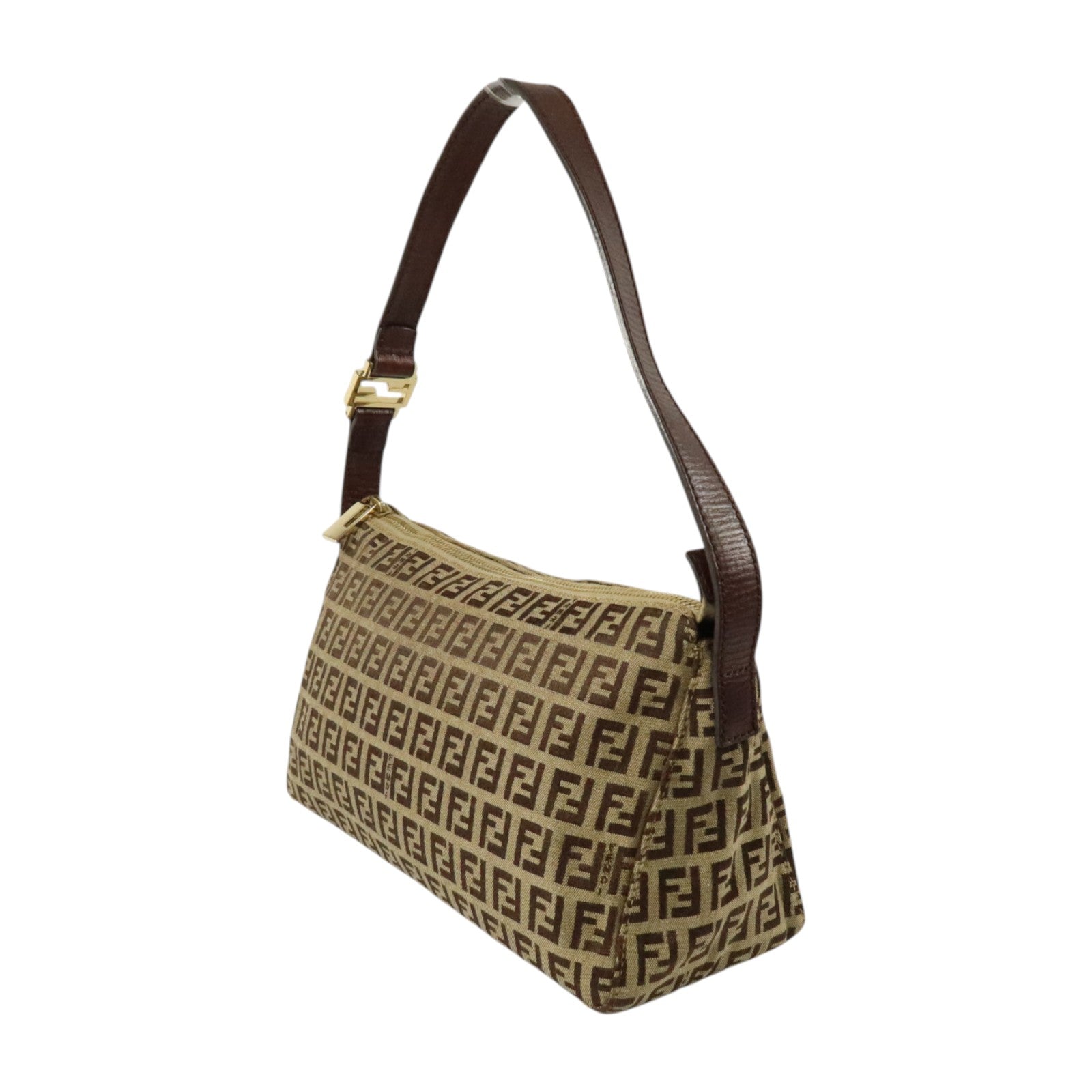 FENDI 帆布/牛皮皮革Shoulder金扣手挽肩背兩用袋