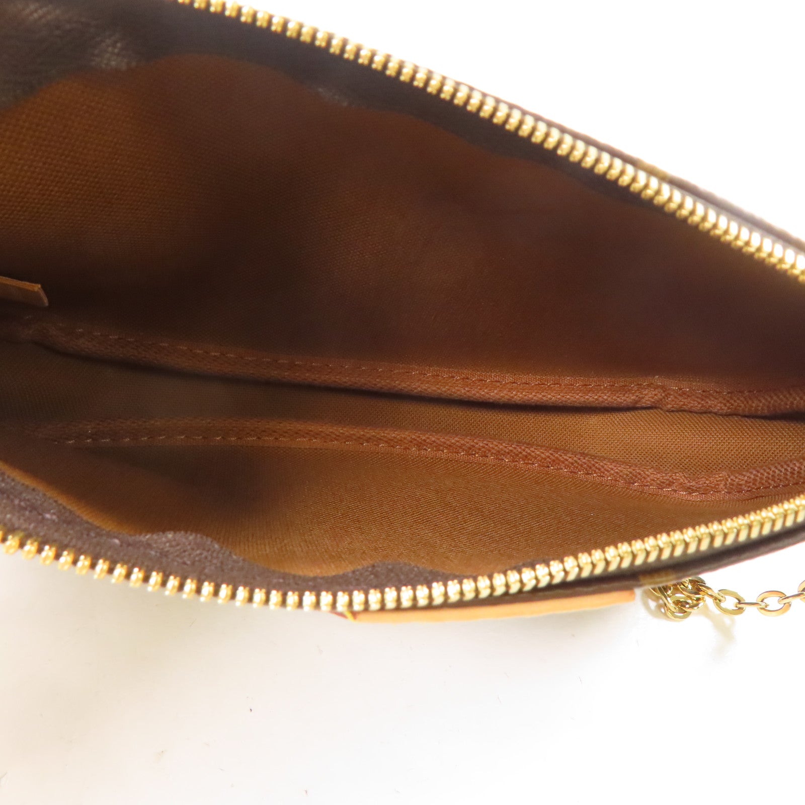 LOUIS VUITTON Monogram Multi Pochette Accessoires金扣手挽肩背兩用袋啡色