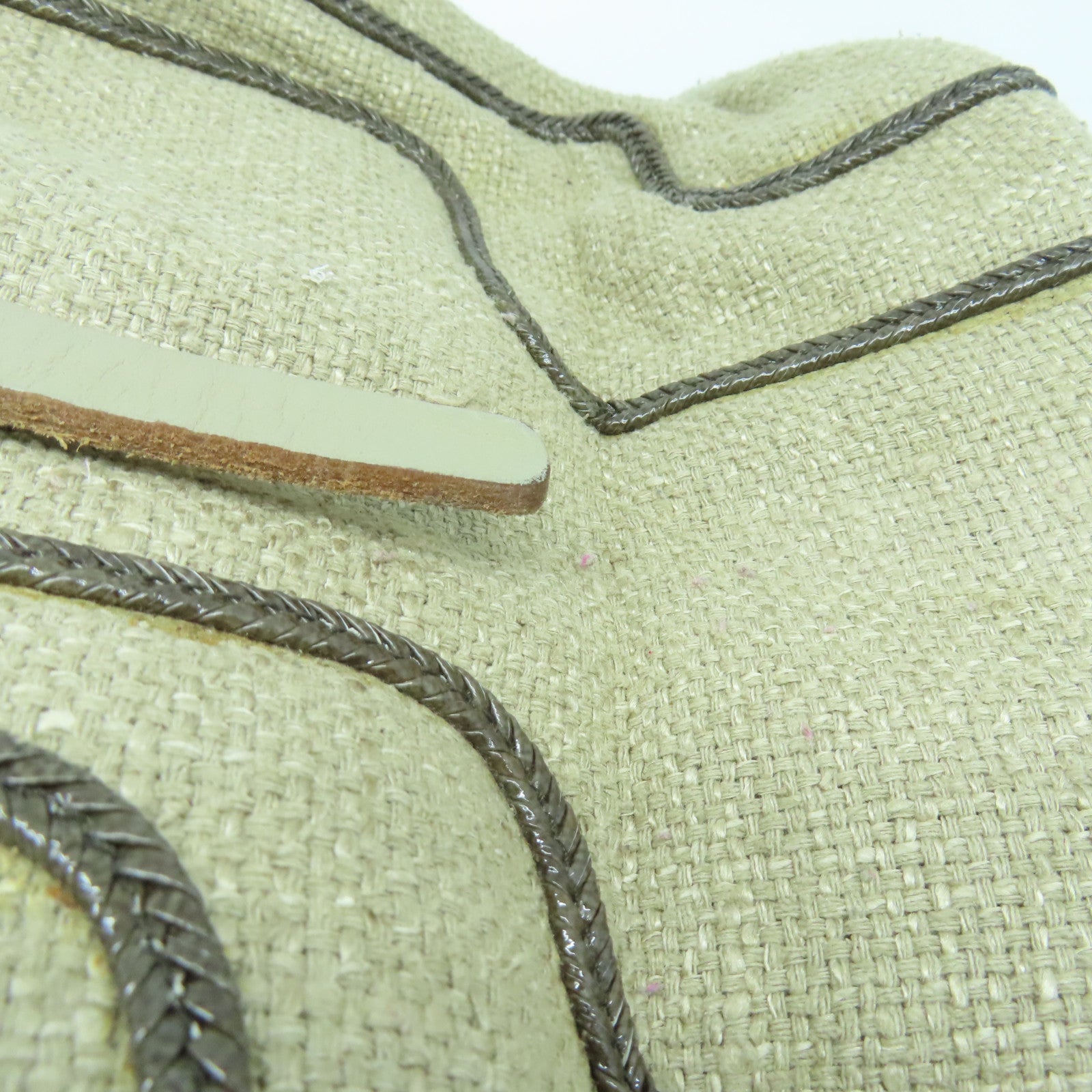 BOTTEGA VENETA 麻質Shoulder Bag金扣肩背袋米色