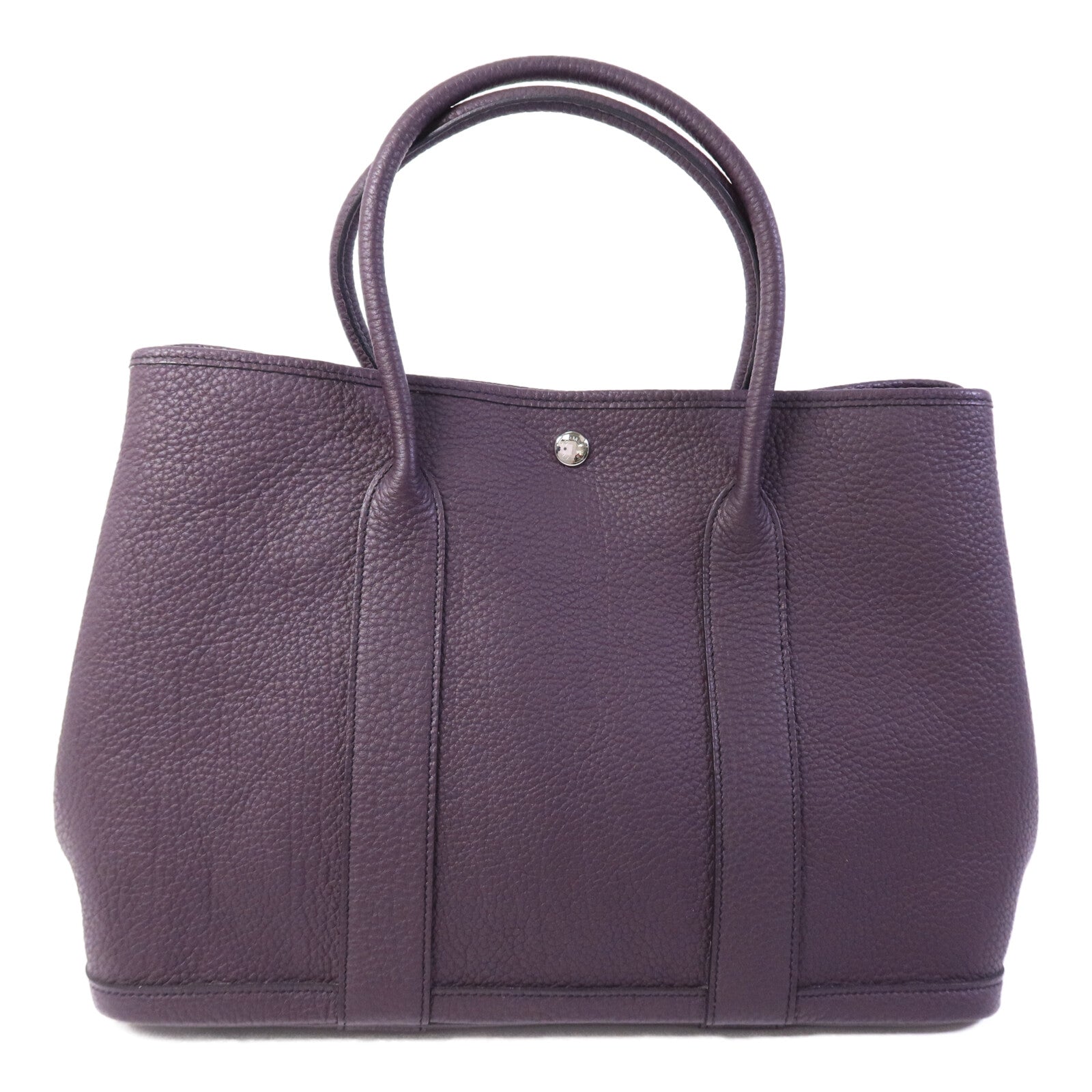 HERMES Negonda皮革Garden Party PM手挽袋Aubergine