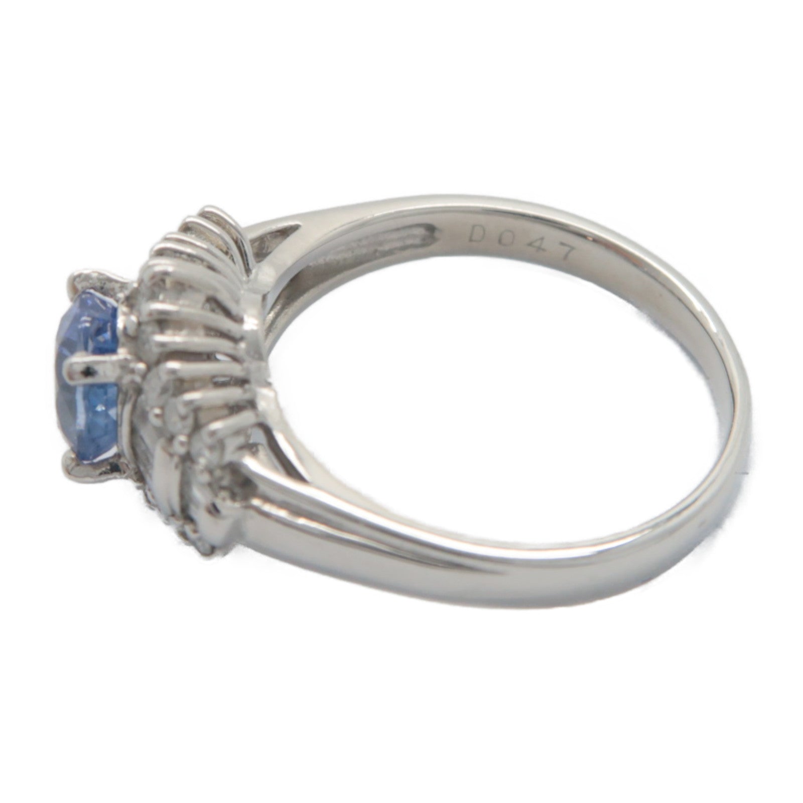 JEWELRY 【激減優惠】PT900鉑金Sapphire Diamond Ring 藍寶石/0.47ct鑽石戒指US#6.75