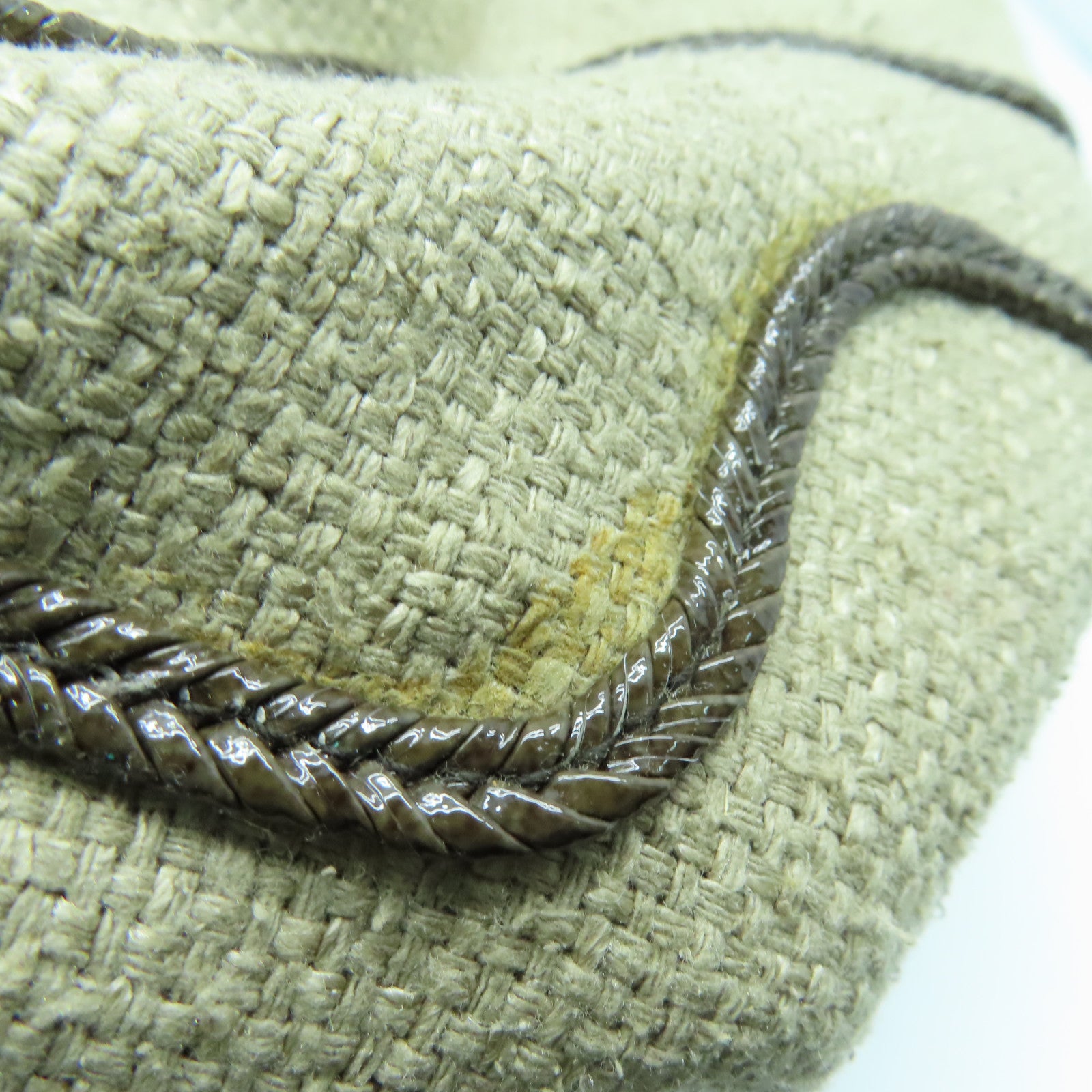 BOTTEGA VENETA 麻質Shoulder Bag金扣肩背袋米色