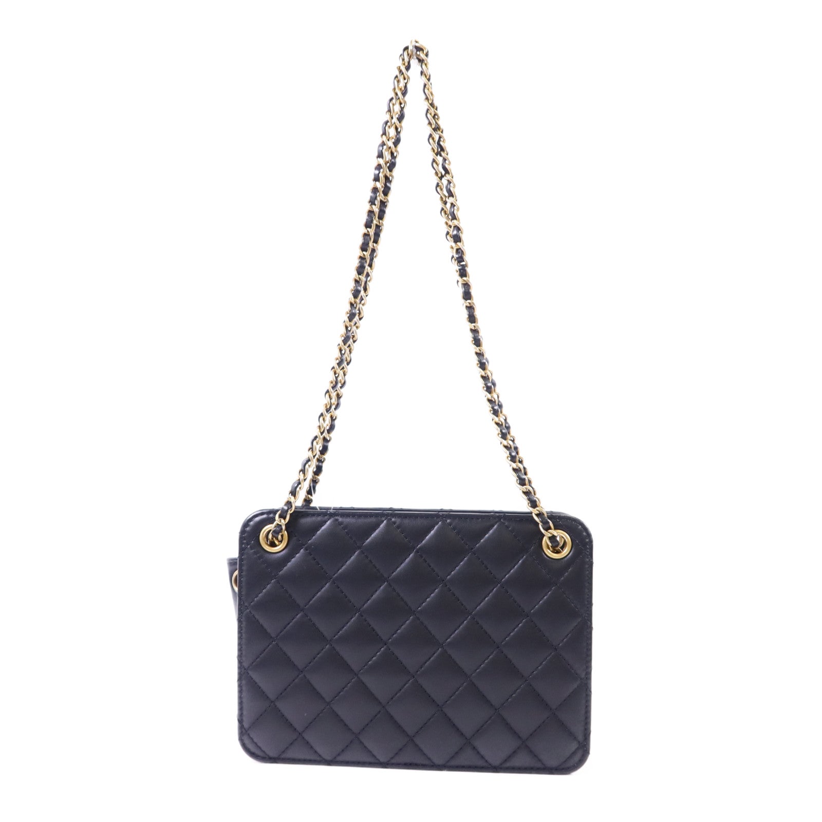 CHANEL 牛皮皮革Chain Shoulder Bag金扣鏈帶肩背袋