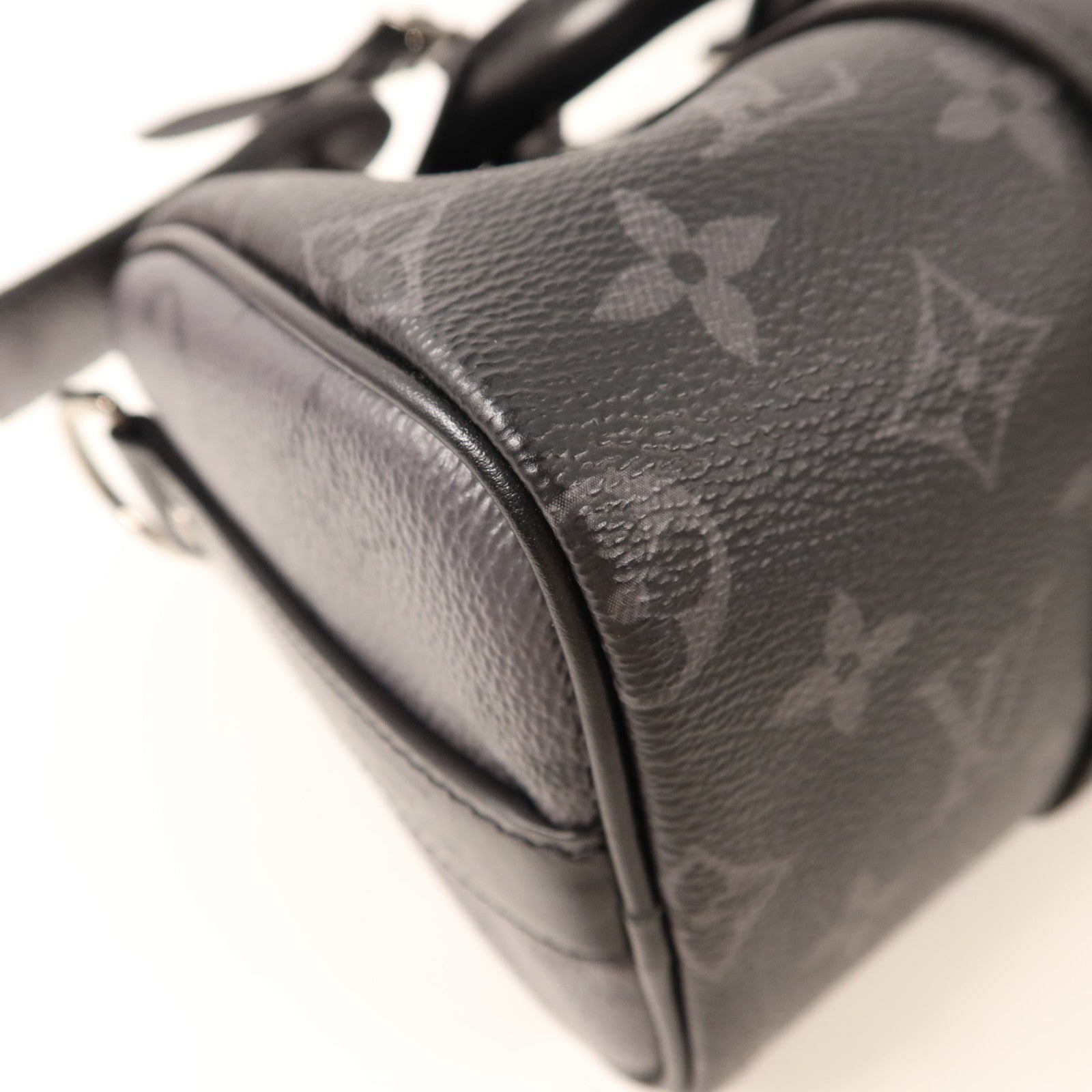 LOUIS VUITTON Monogram Eclipse Keepall Bandouliere 25銀扣手挽肩背兩用袋