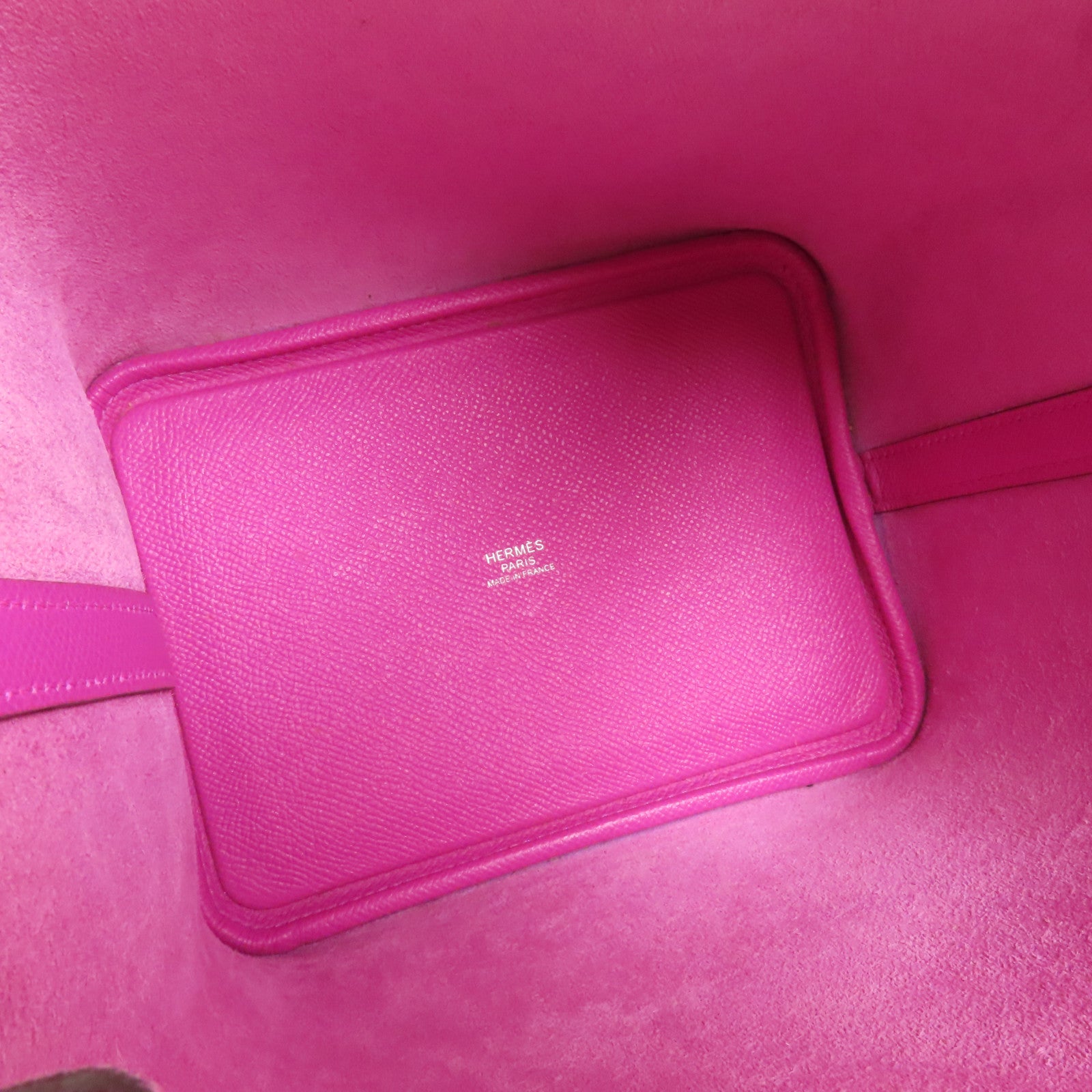 HERMES Epsom皮革Picotin PM銀扣手挽袋Magnolia