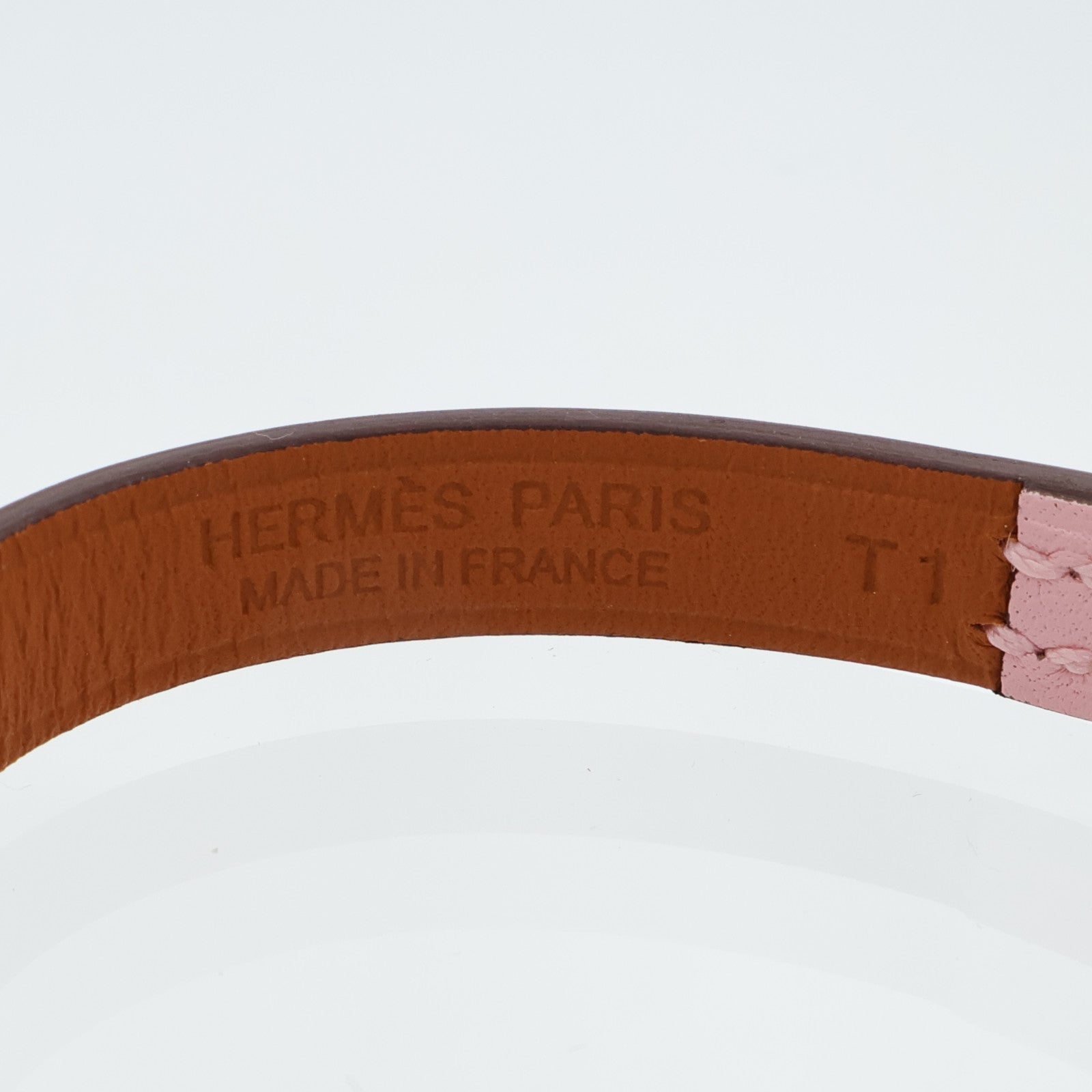 HERMES Swift皮革Rivale Tour Bracelet手鏈Rose Sakura