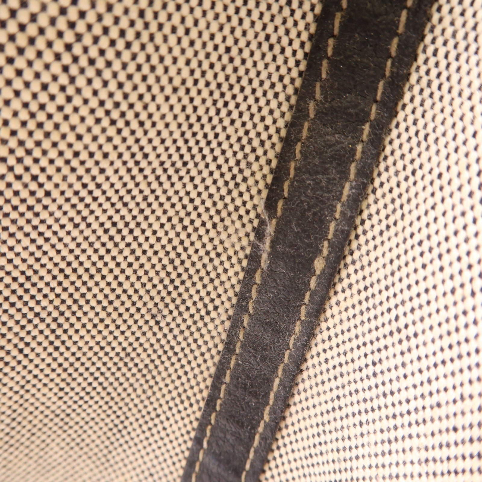 HERMES 帆布GardenParty PM銀扣肩背袋Black/White