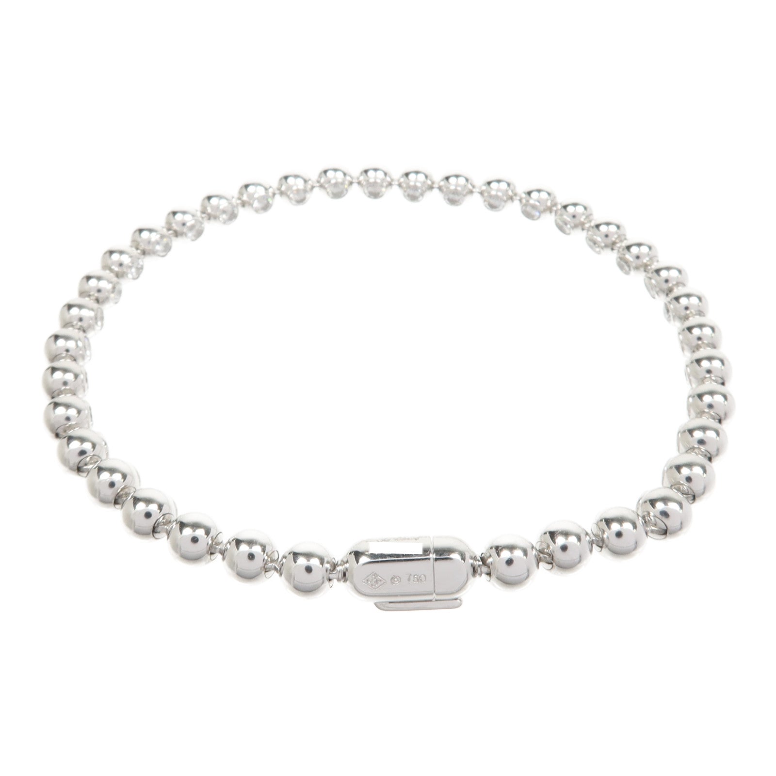 CARTIER 18K白金Perles De Diamants鑽石手鏈