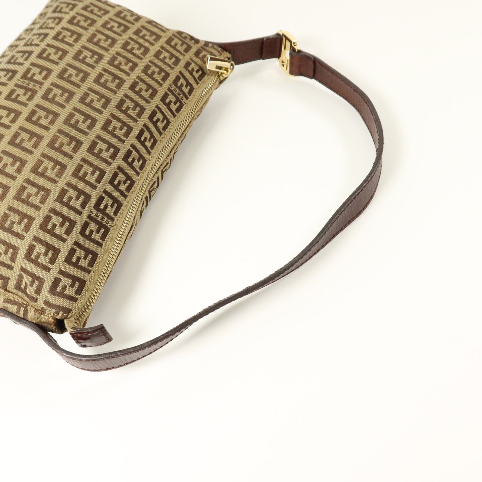 FENDI 帆布/牛皮皮革Shoulder金扣手挽肩背兩用袋