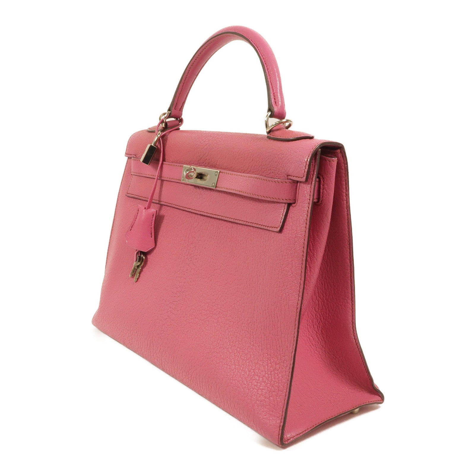 HERMES Chevre皮革Kelly 32手挽肩背兩用袋Fuchsia